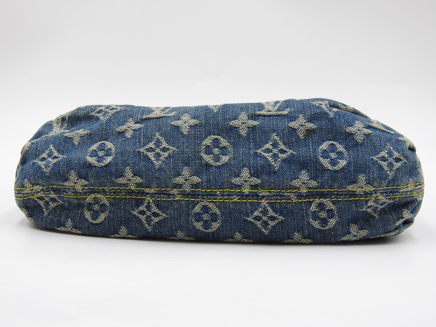 LOUIS VUITTON Mini Pleaty Monogram Denim Shoulder Hand Bag Blue M95050