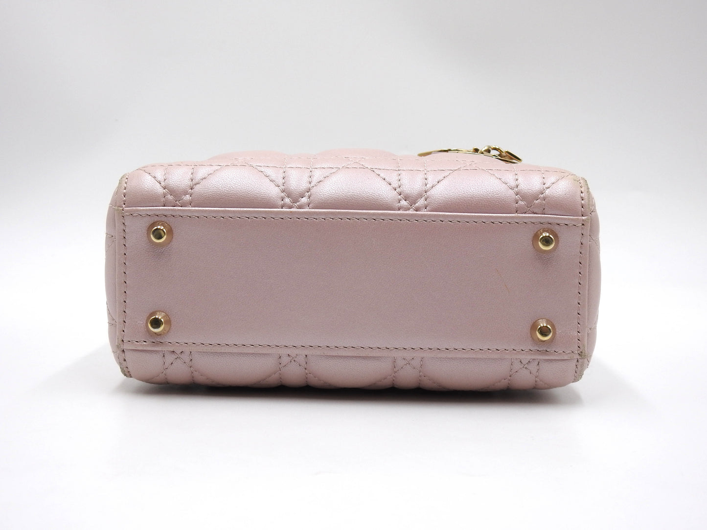 Christian Dior Lady Dior Mini Cannage Hand Shoulder Bag Lambskin Pink M0505