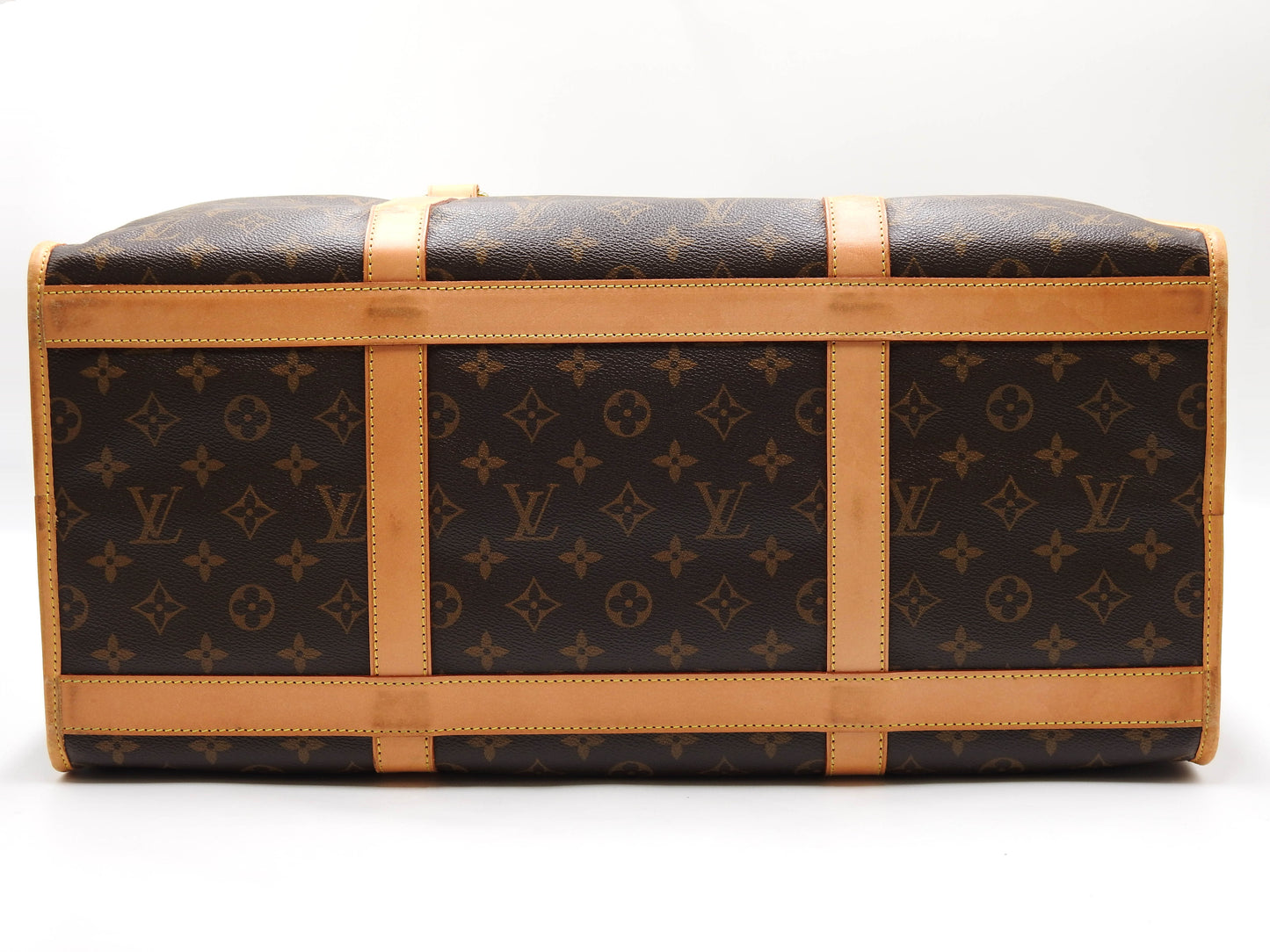 LOUIS VUITTON Monogram Sac Chien 50 Pet Carry Bag Hand Bag Gold M42021