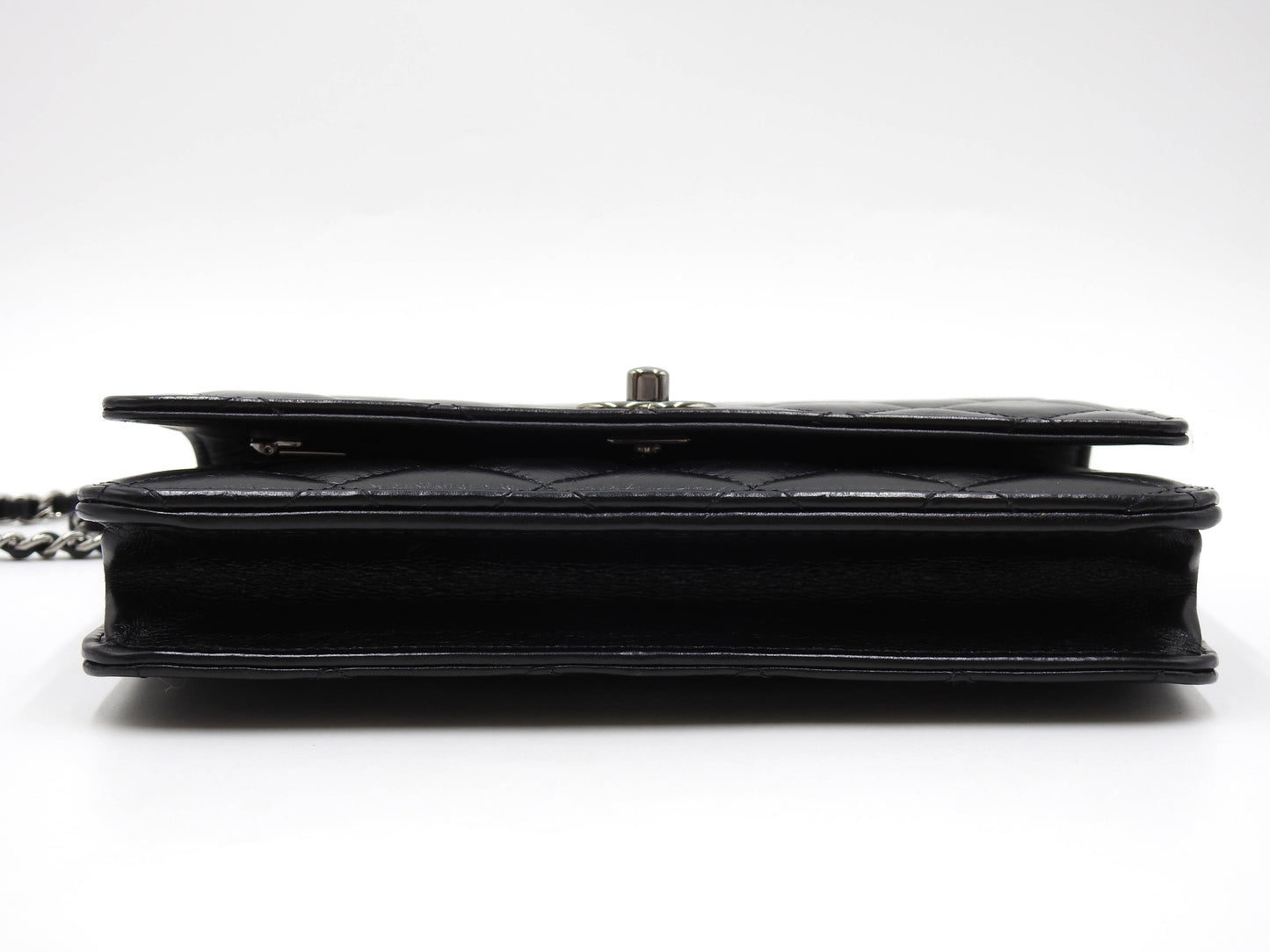 CHANEL CC Matelasse Wallet On Chain Shoulder Bag Crumple Calfskin AP3645