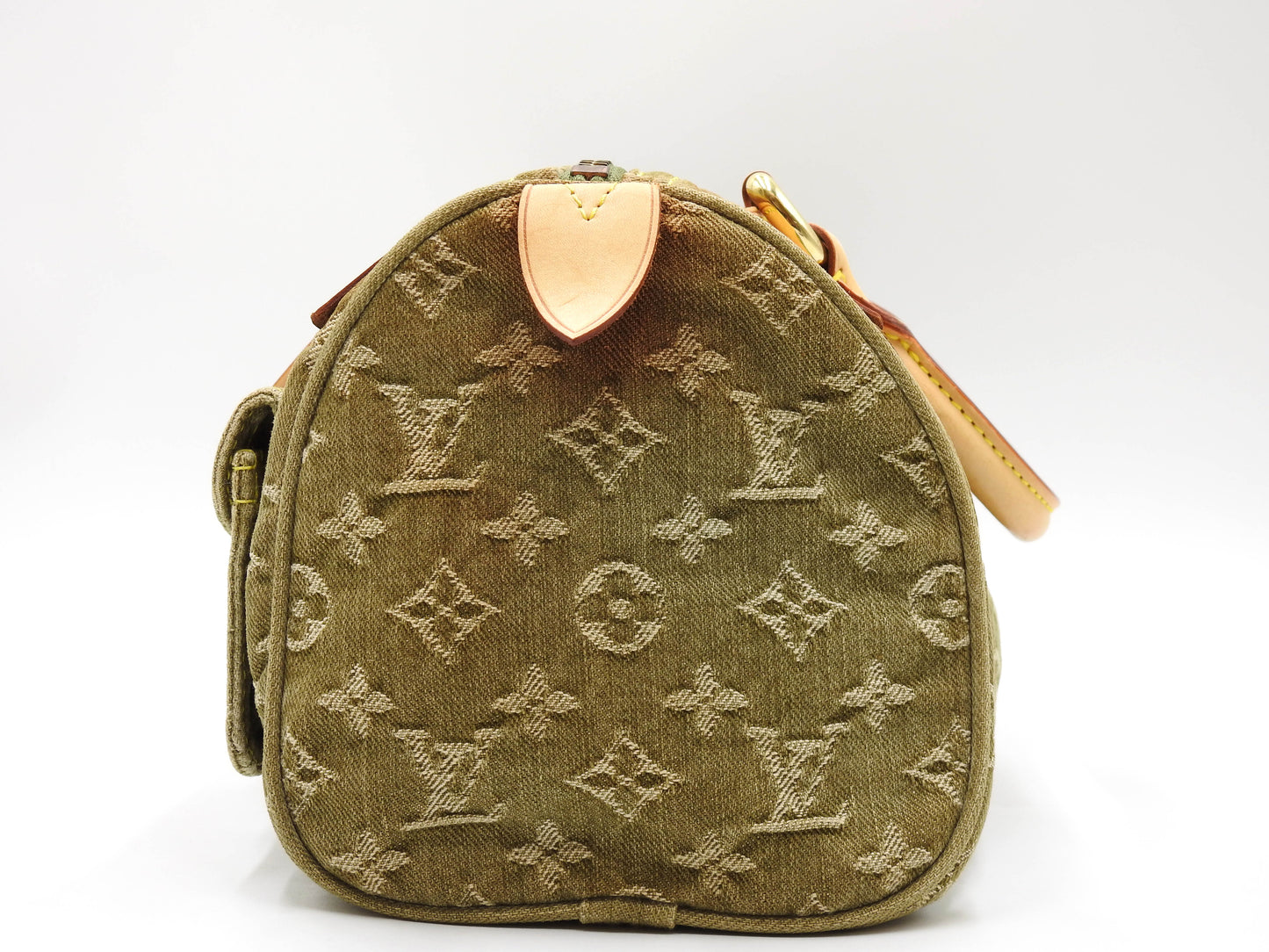 LOUIS VUITTON Monogram Denim Neo Speedy Hand Bag Boston Bag Khaki M95215
