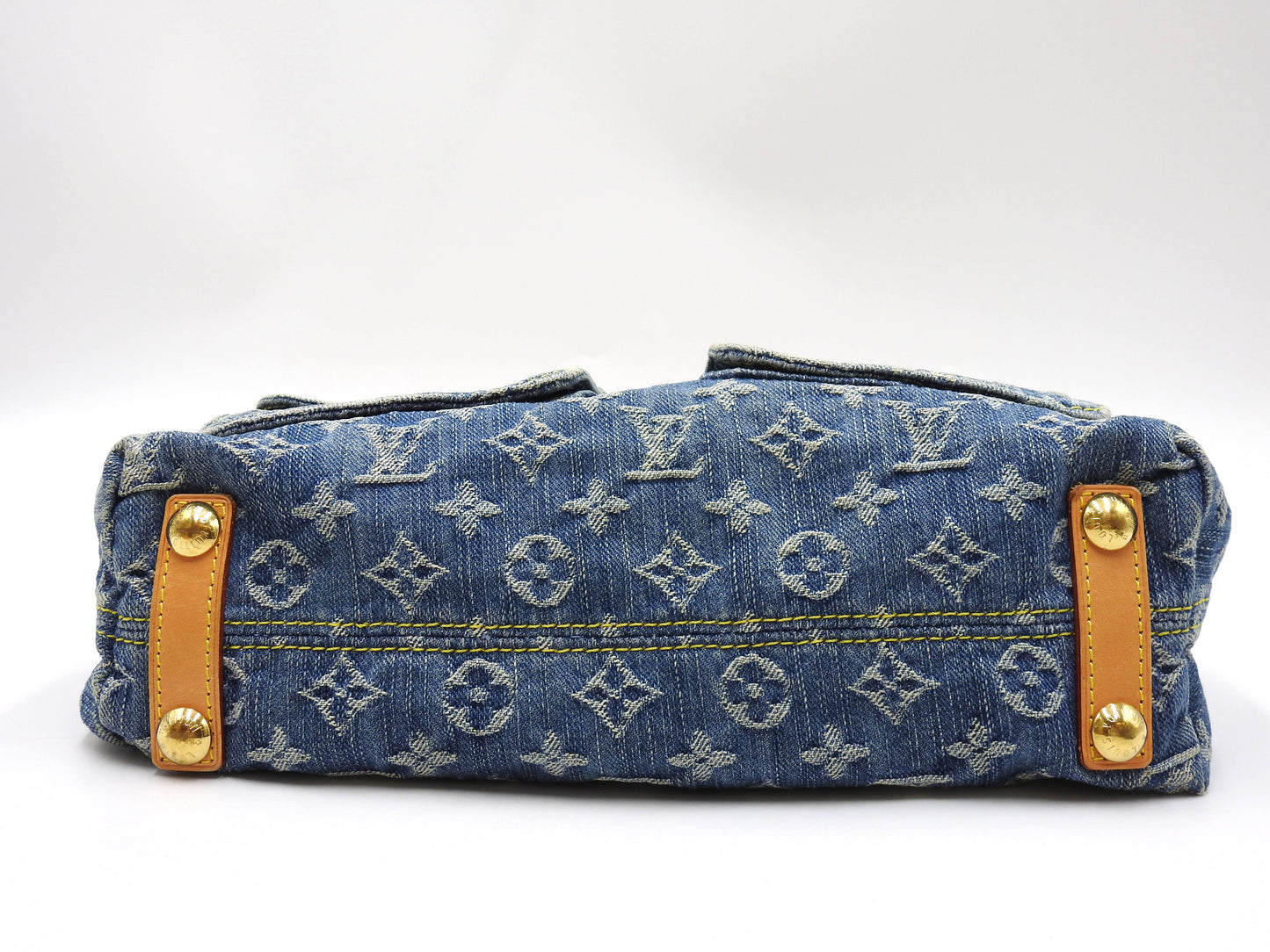 LOUIS VUITTON Baggy PM Monogram Denim Hand Bag Shoulder Bag Blue M95049