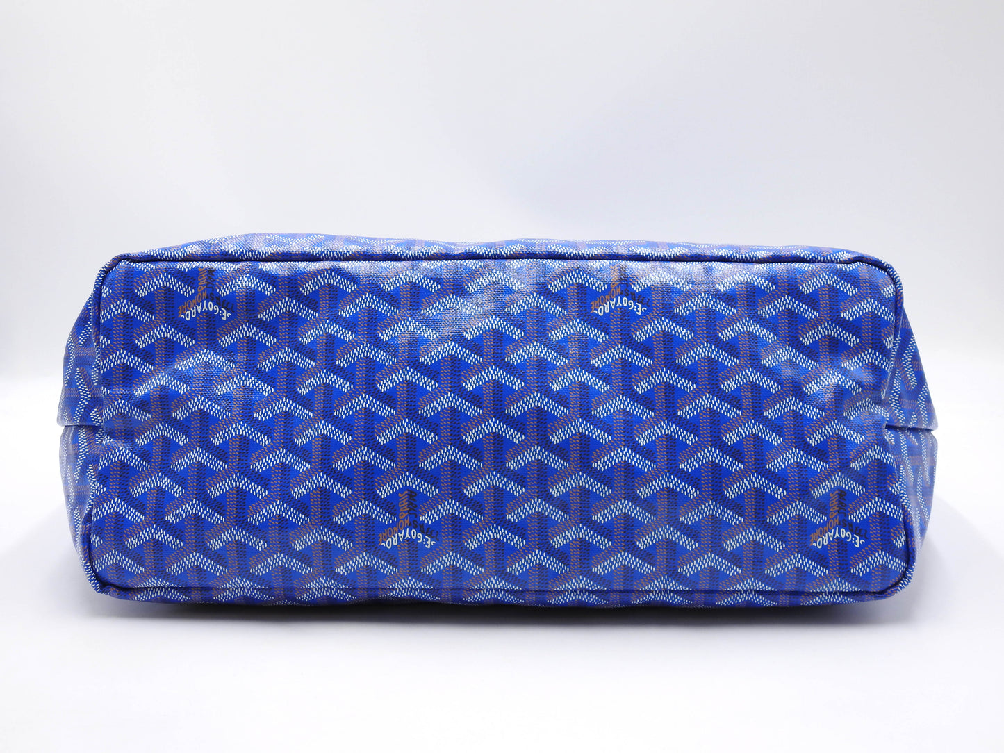 GOYARD Saint Louis PM Shoulder Tote Bag PVC Leather Blue with Pouch