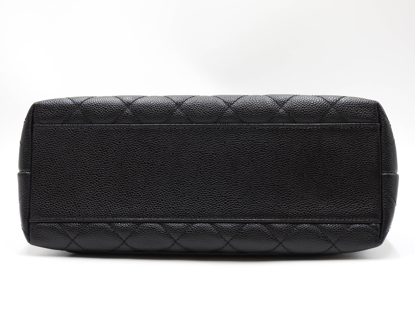 CHANEL CC Matelasse Kelly Top Handle Bag Caviarskin Leather Black A12397