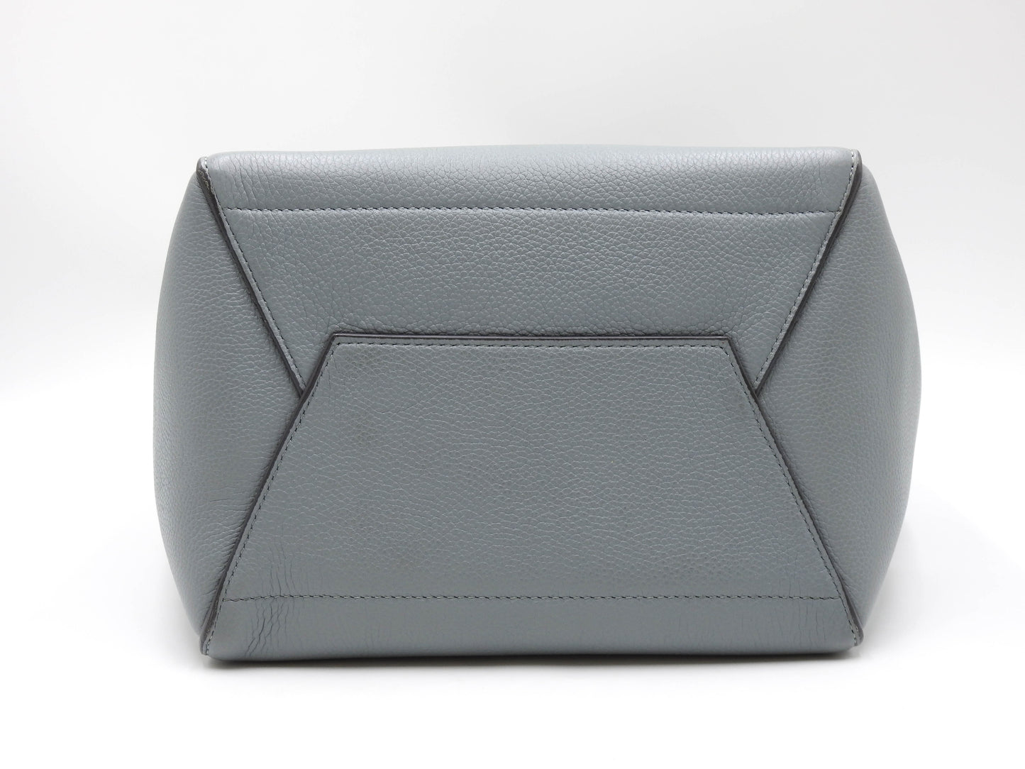 CELINE Medium Sangle Bucket Shoulder Bag Grained Calfskin Gray Blue 189593