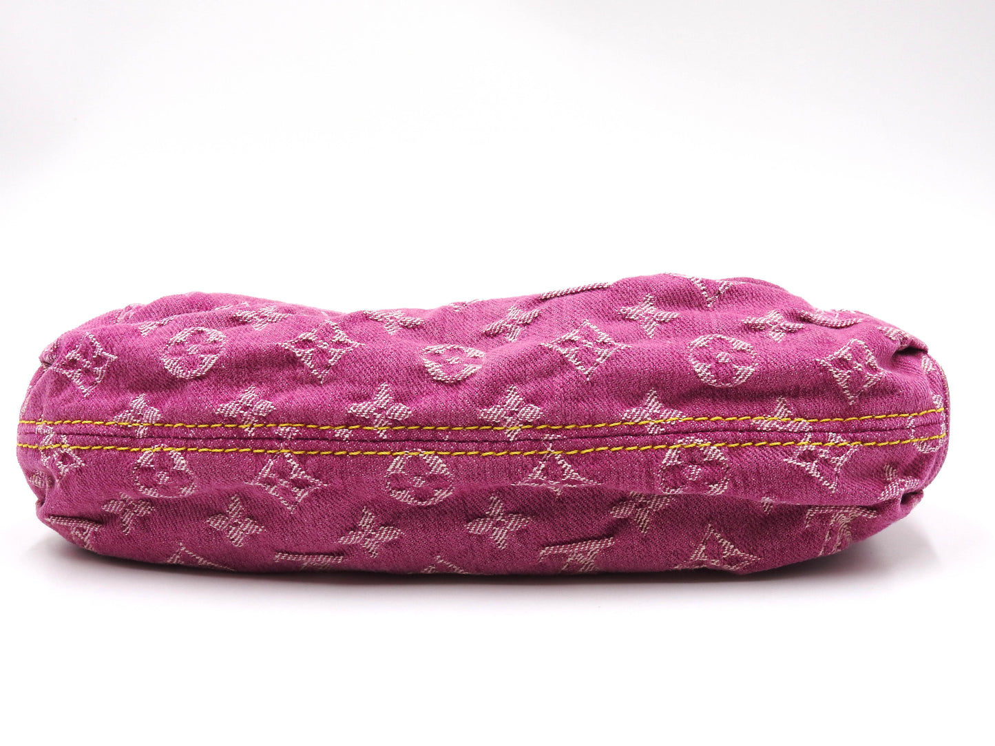 LOUIS VUITTON Mini Pleaty Monogram Denim Shoulder Hand Bag Pink M95216