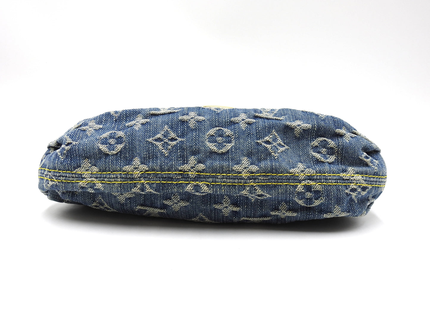 LOUIS VUITTON Mini Pleaty Monogram Denim Shoulder Hand Bag Blue M95050