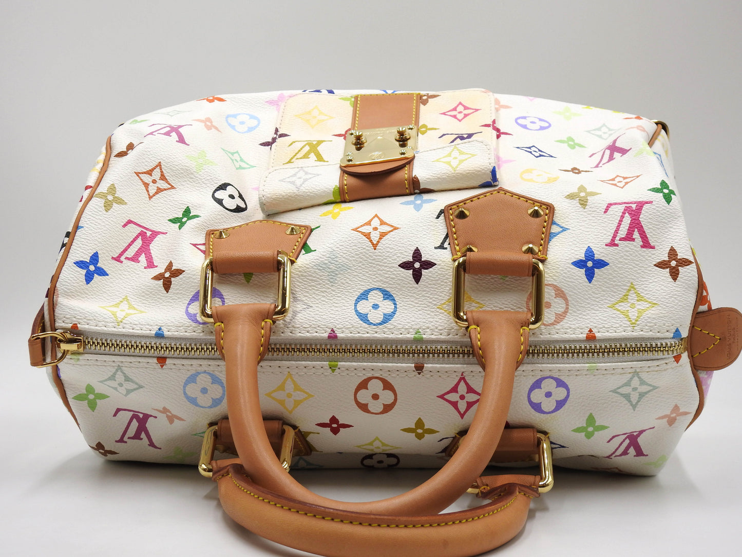 LOUIS VUITTON Speedy 30 Boston Hand Bag Multicolor Bron White M92643