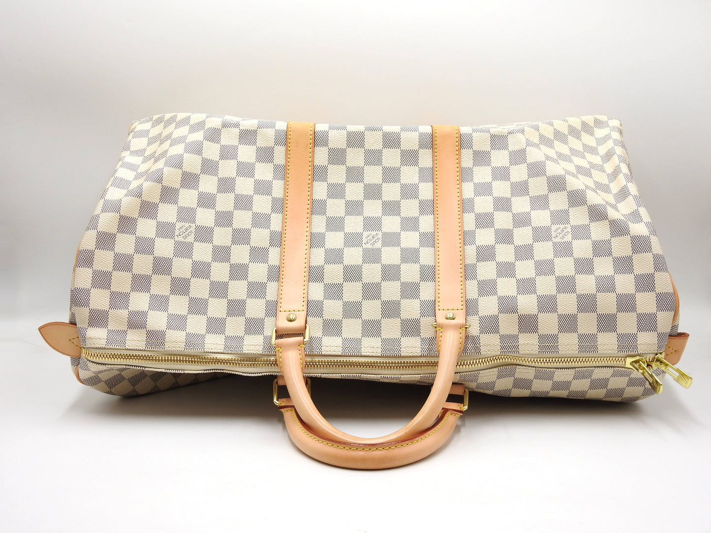 LOUIS VUITTON Damier Azur Keepall 50 Boston Bag Travel Bag N41430