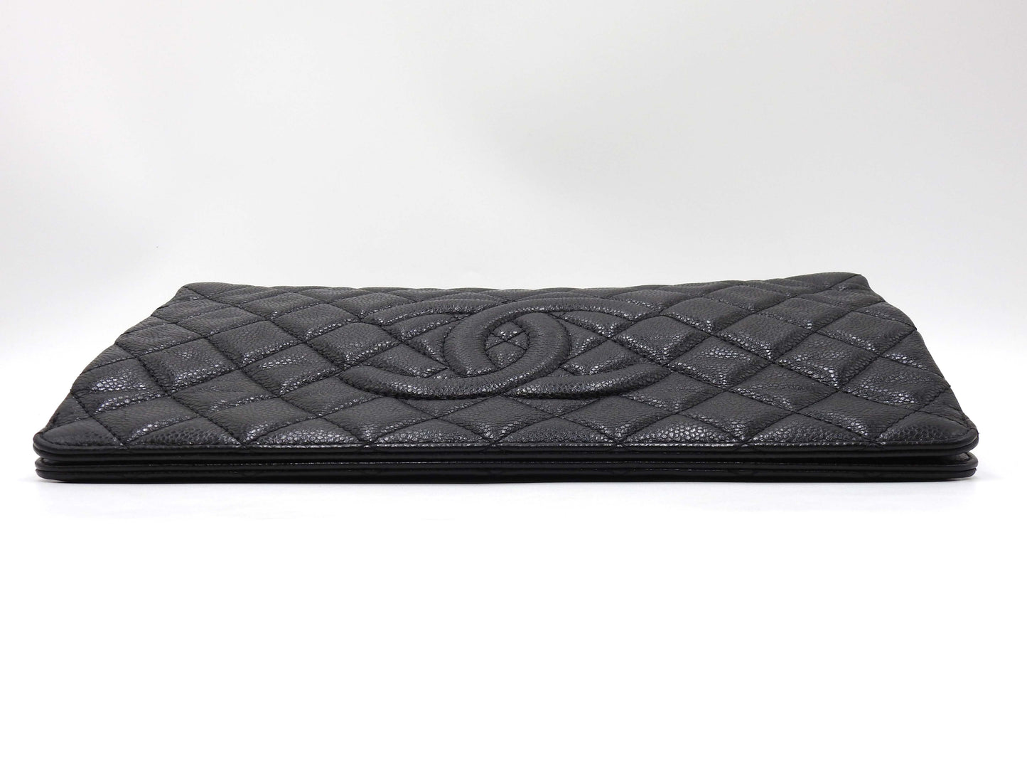 CHANEL Timeless Matelasse CC Clutch Bag Second Bag Caviarskin Black