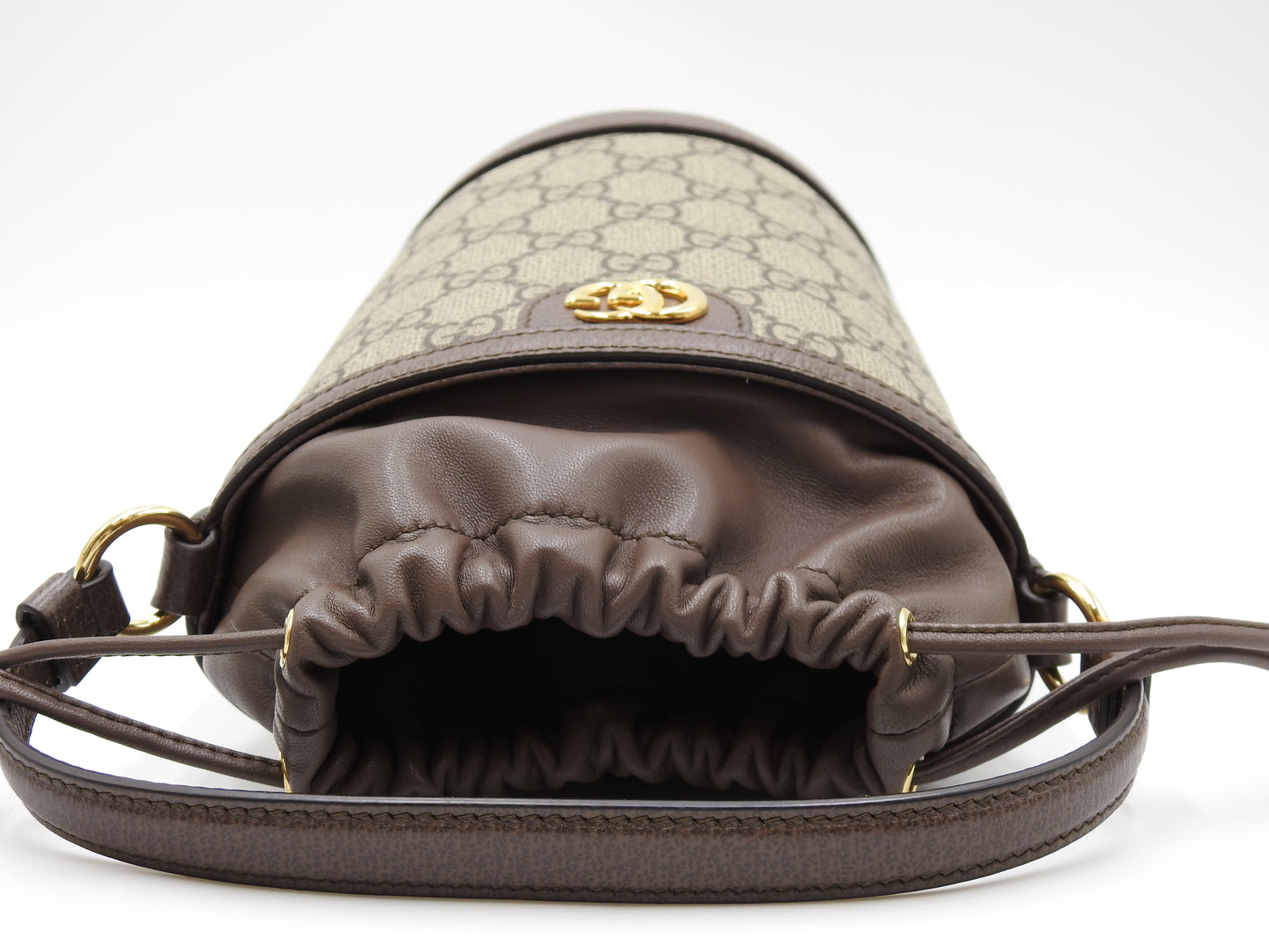 GUCCI GG Supreme Ophidia Bucket Bag Shoulder Hand Bag Beige Brown 760199