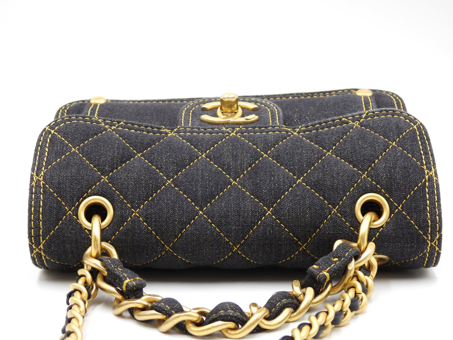 Chanel CC Mini Matelasse Denim Double You Flap Shoulder Hand Bag AS4051