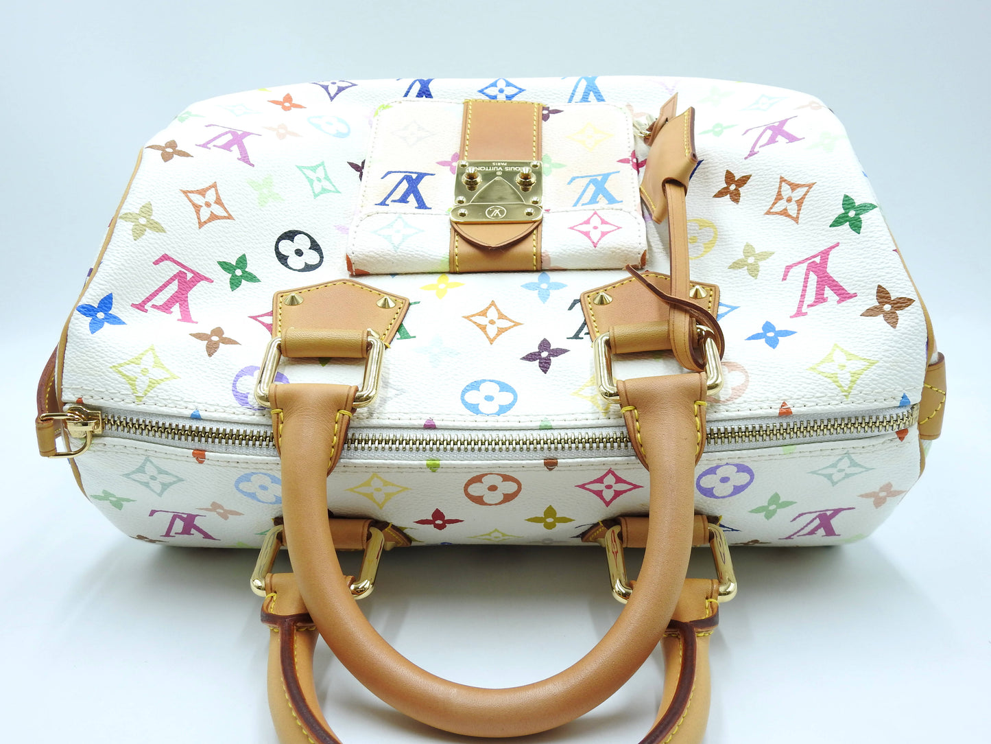 LOUIS VUITTON Speedy 30 Boston Hand Bag Multicolor Bron White M92643