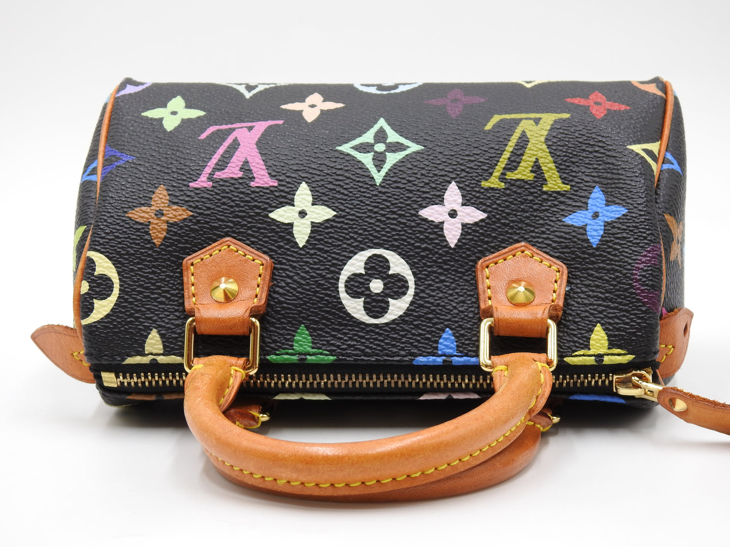 LOUIS VUITTON Monogram Mini Speedy Hand Bag Multicolor Noir Black M92644