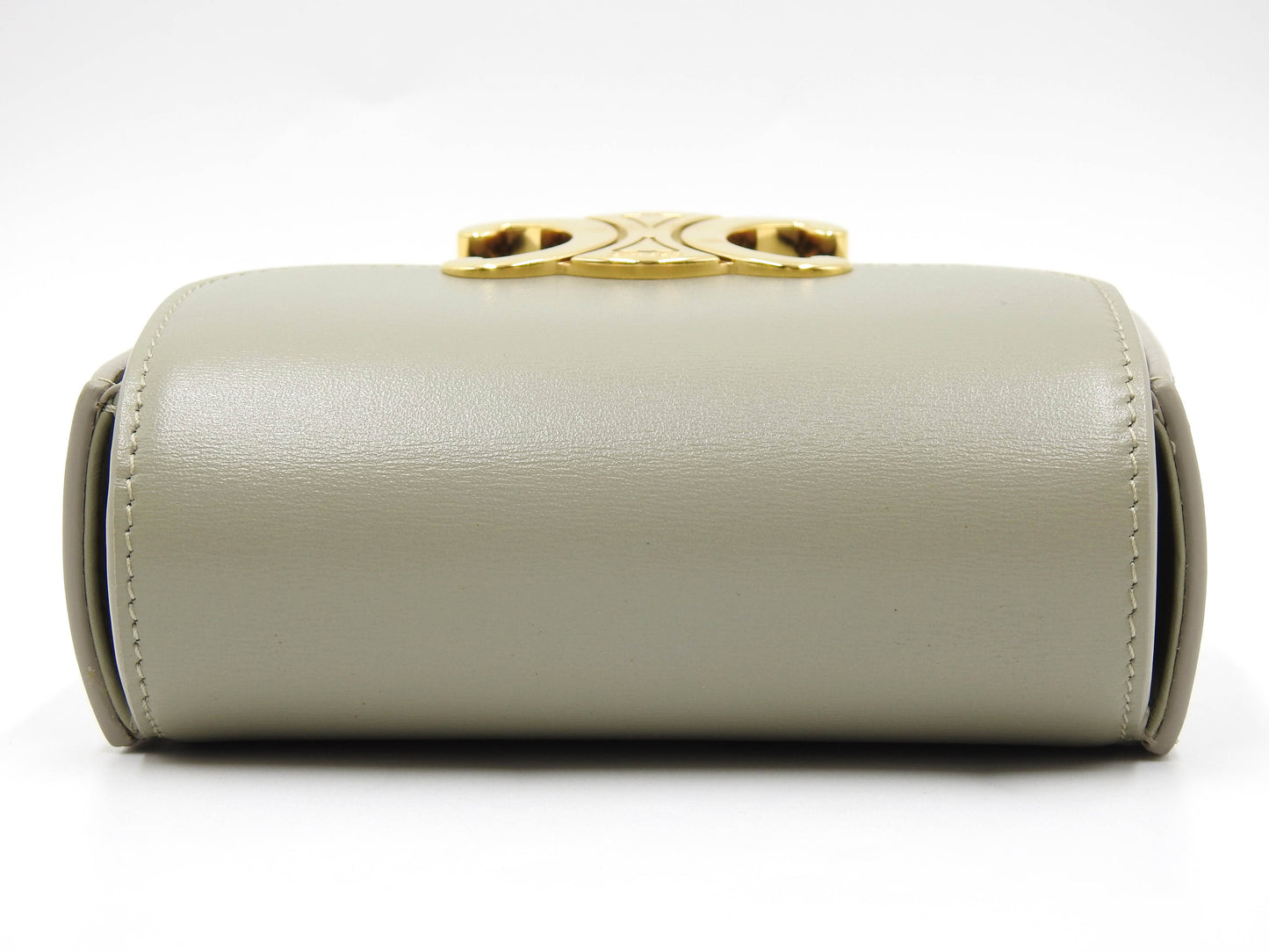 CELINE Mini Claude Triomphe Shoulder Bag Shiny Calfskin Green 10I513DPV