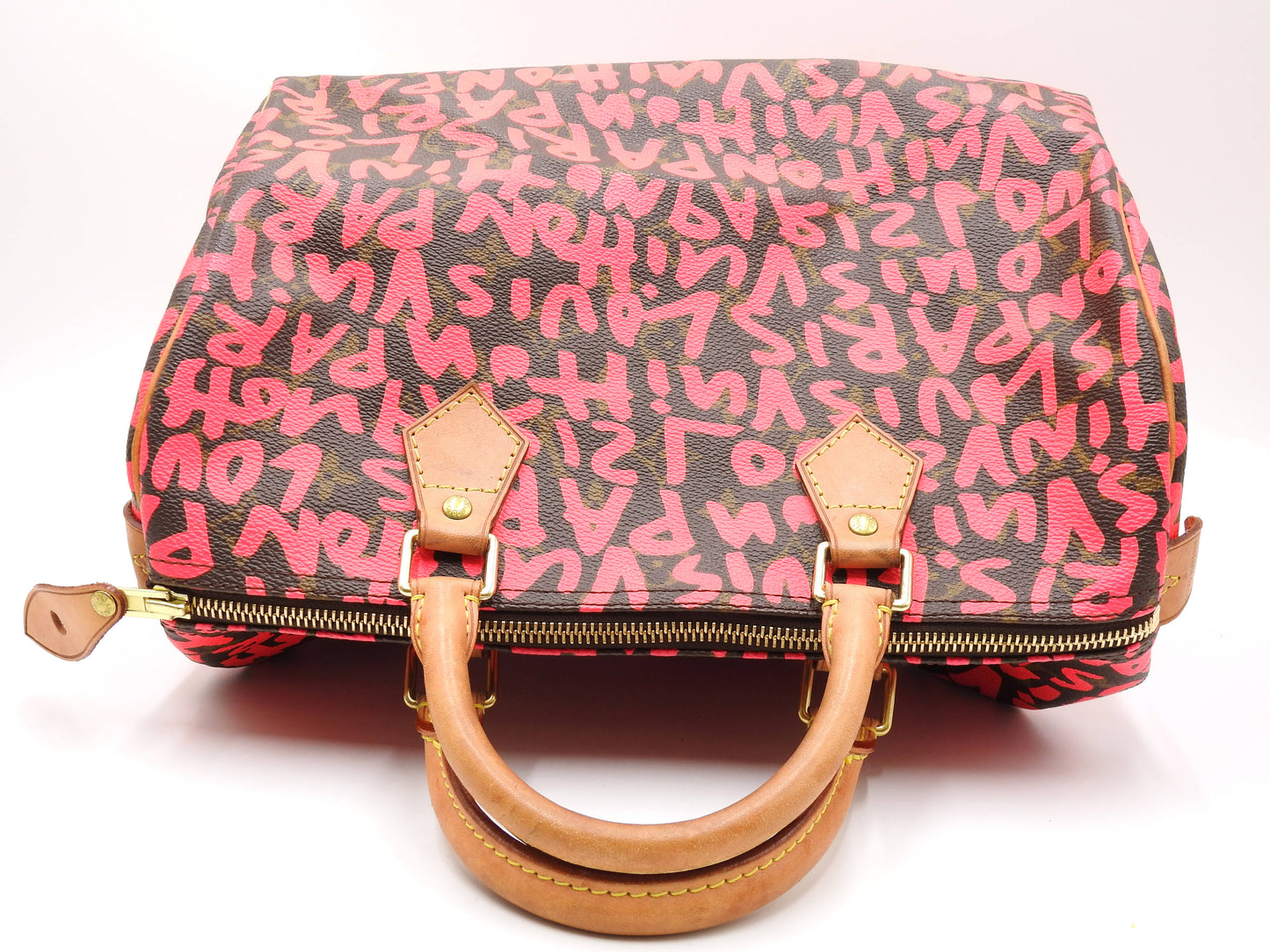 LOUIS VUITTON Monogram Graffiti Speedy 30 Hand Bag Boston Bag M93704 Pink