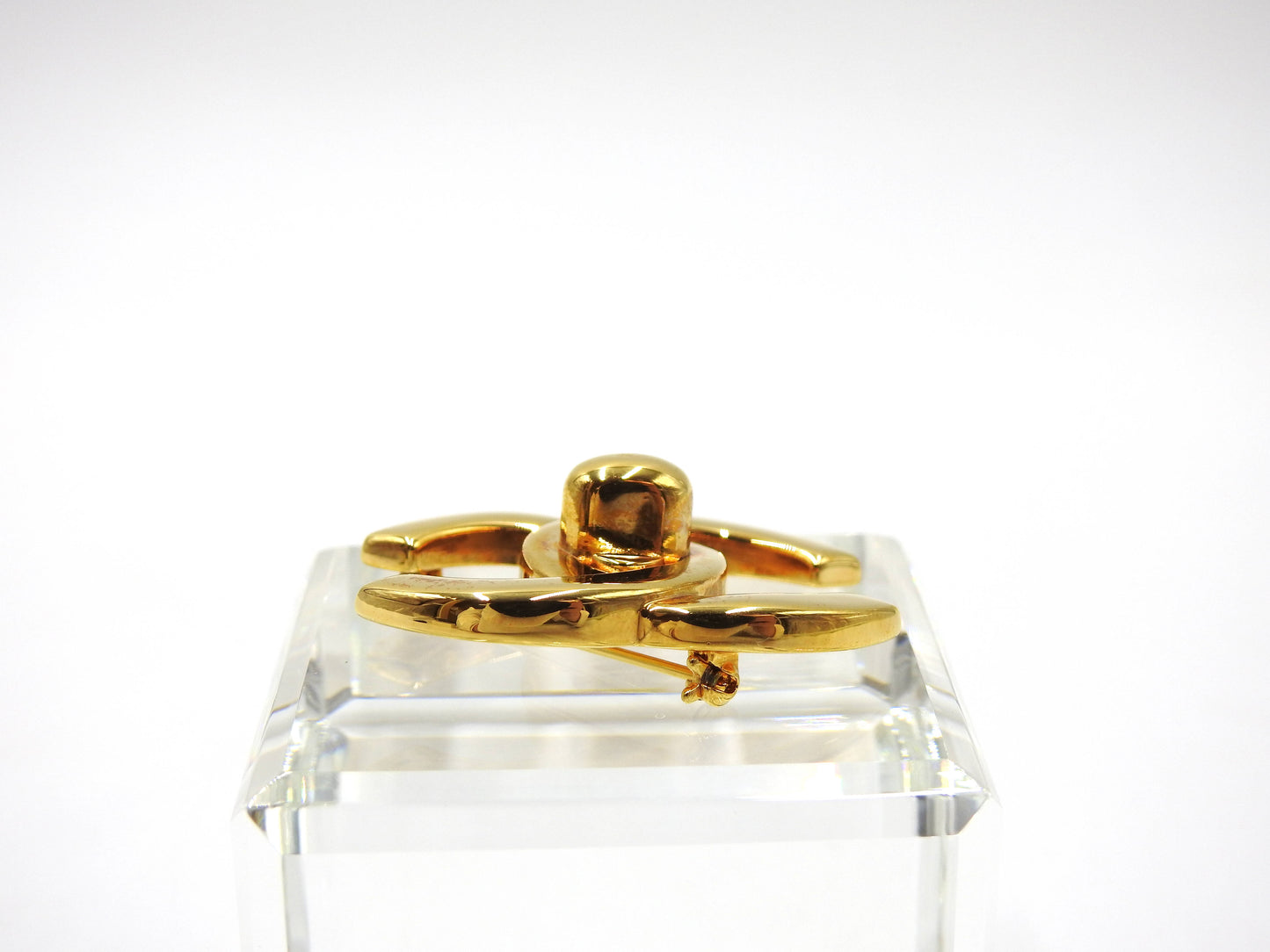 Chanel CC Turnlock Motif Brooch GP Gold Plated 96P