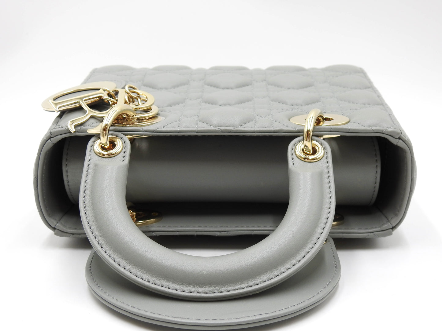 Christian Dior My ABC Lady Dior Small Shoulder Hand Bag Lambskin Gray