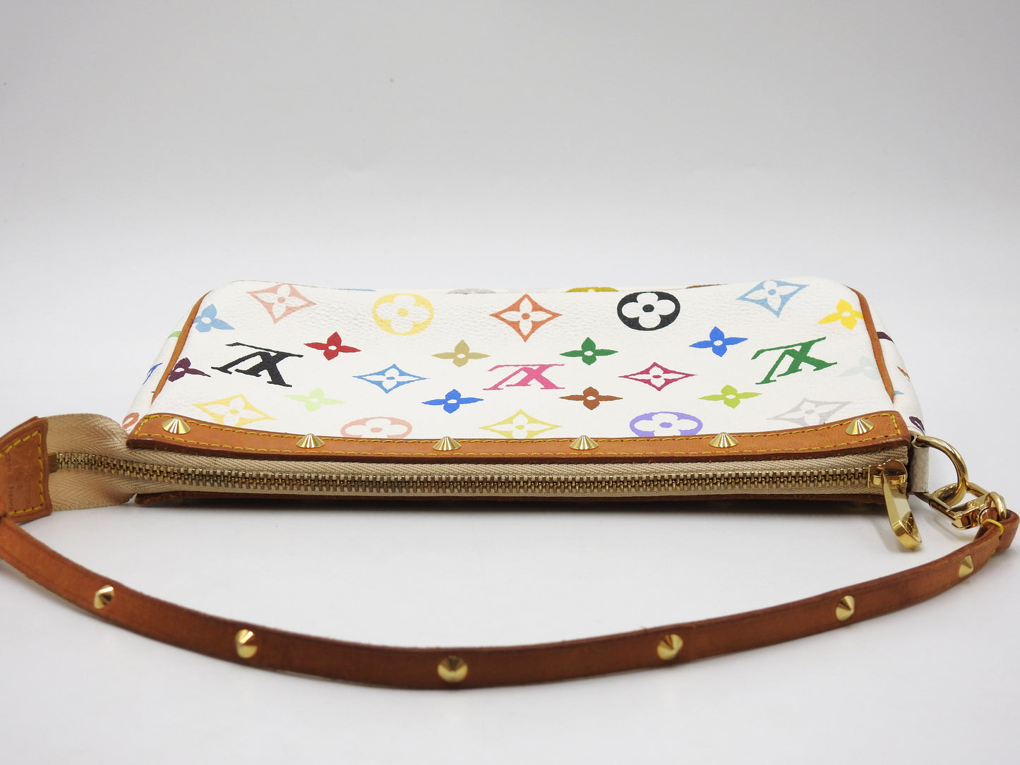 LOUIS VUITTON Pochette Accessories Pouch Monogram Multicolor White M92649
