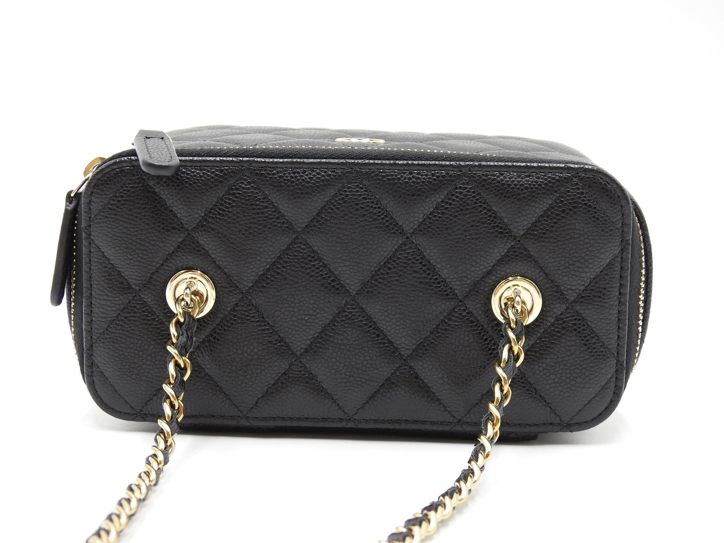 CHANEL CC Matelasse Chain Vanity Bag Shoulder Bag Caviarskin Black AP1341