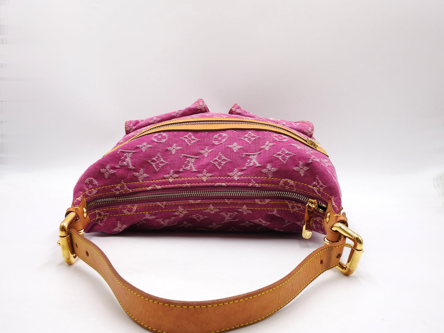 LOUIS VUITTON Baggy GM Monogram Denim Shoulder Bag Fuchsia Pink M95210
