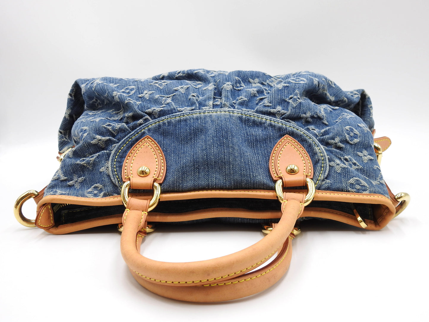 Louis Vuitton Neo Cabby MM Monogram Denim Hand Shoulder Bag Blue M95349