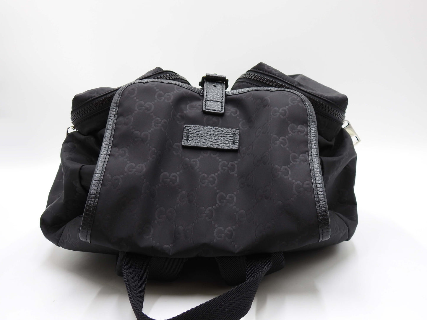 GUCCI GG Nylon Leather Backpack Bag Black 510343 Outlet
