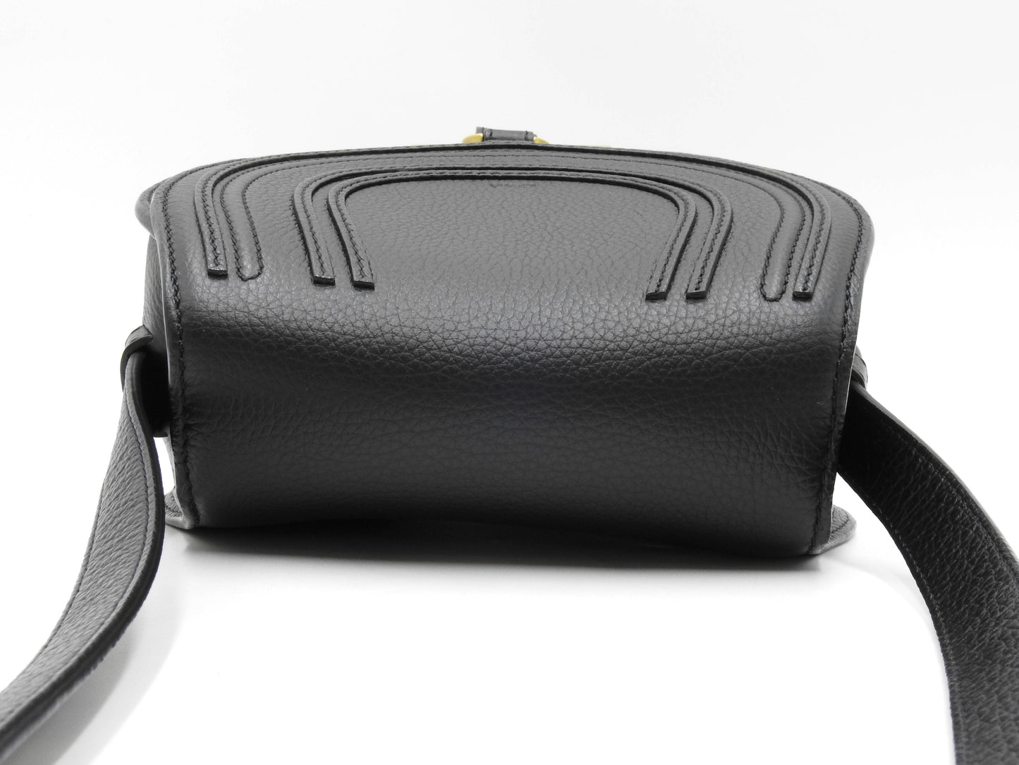 CHLOE Marcie Small Saddle Bag NM Crossbody Shoulder Bag Calf Leather Black