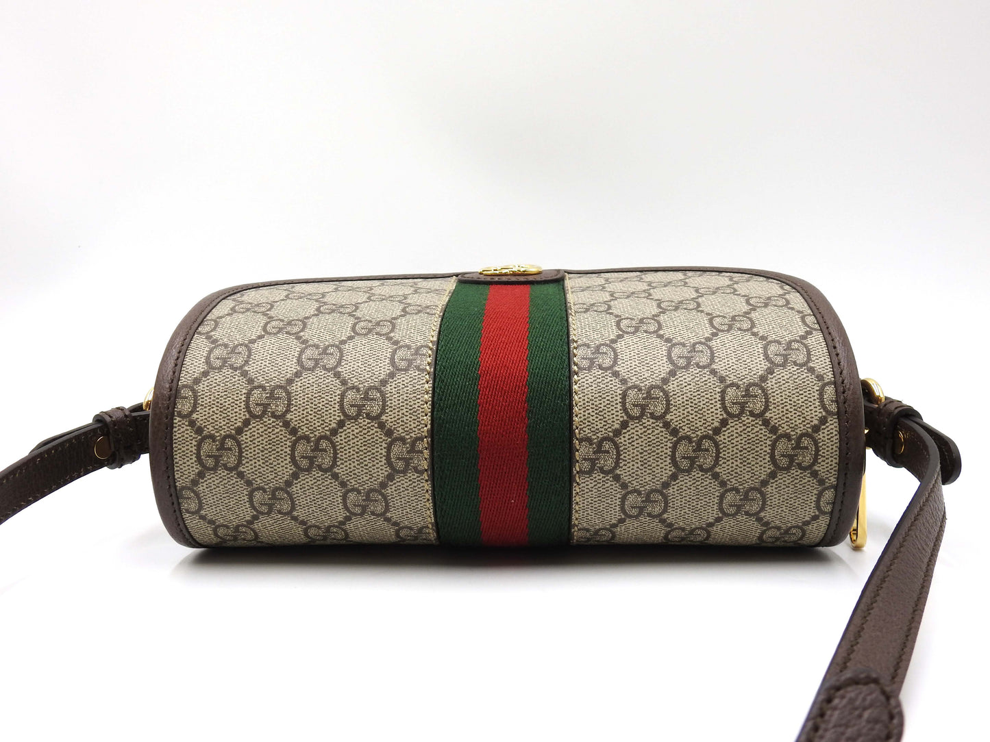 GUCCI GG Supreme Ophidia Web Messenger Shoulder Bag Beige Brown 722117