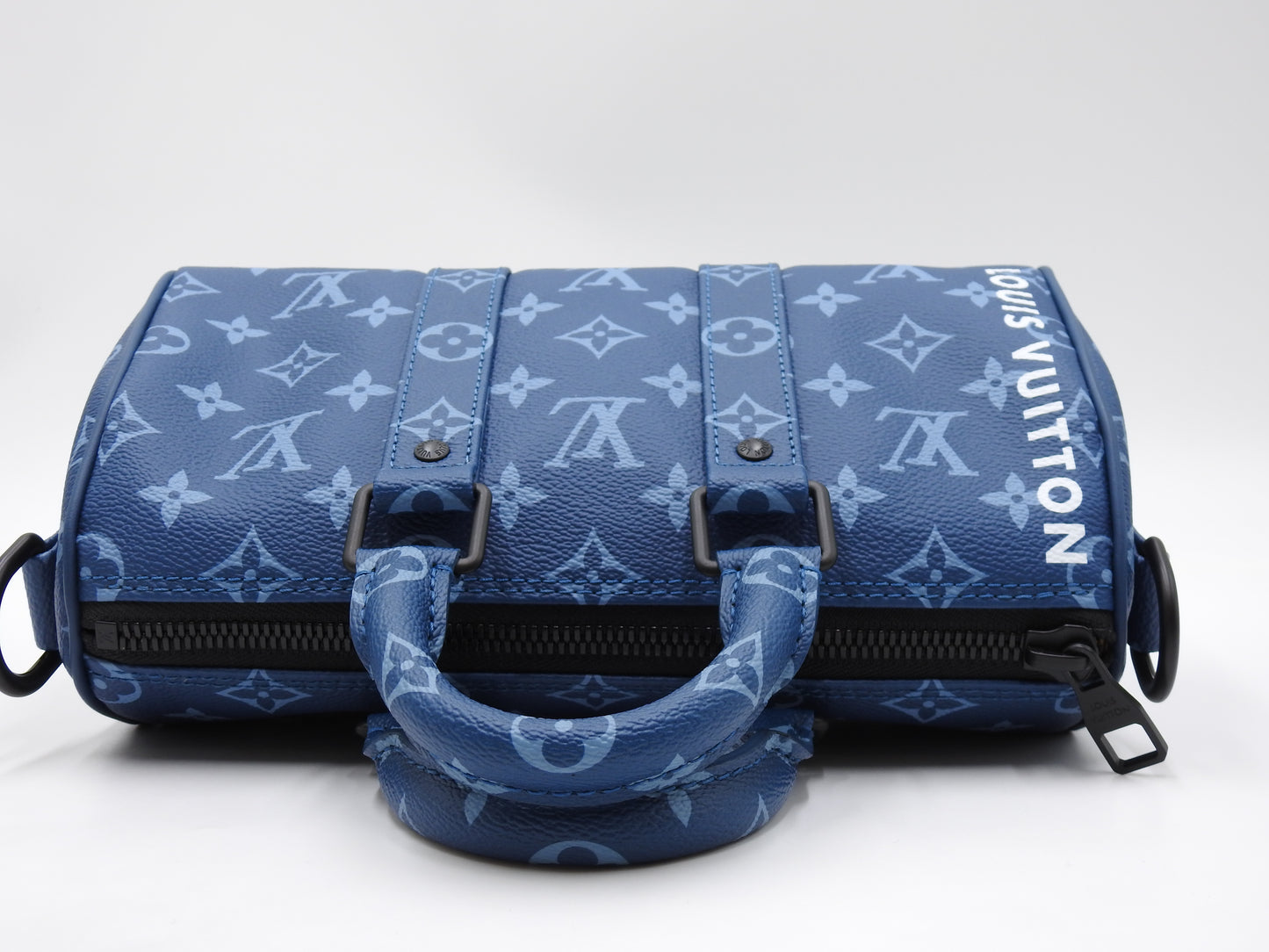 LOUIS VUITTON Monogram Keepall Bandouliere 25 Shoulder Hand Bag Blue M46803