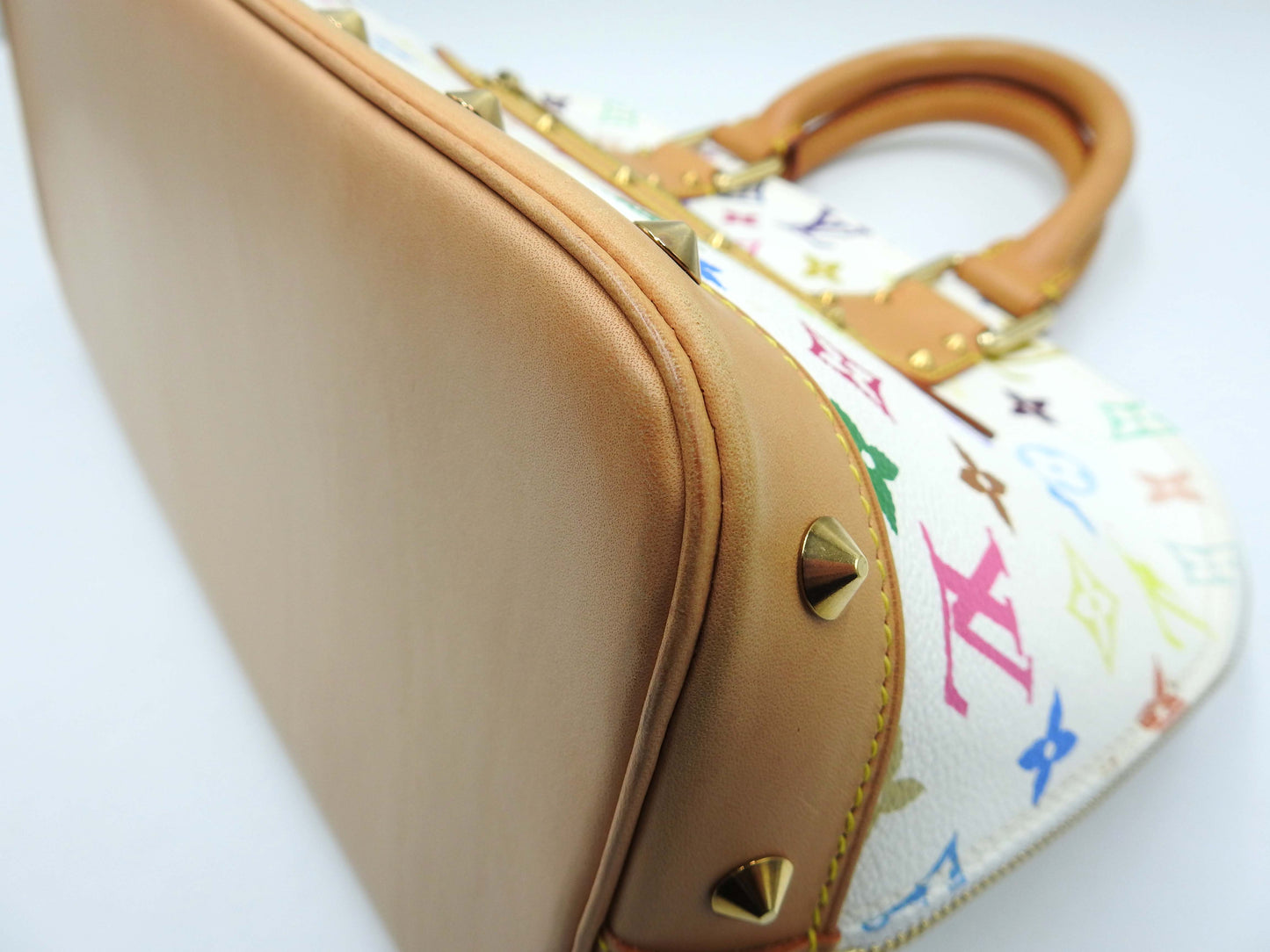 LOUIS VUITTON Alma Hand Bag Multicolor Bron White M92647