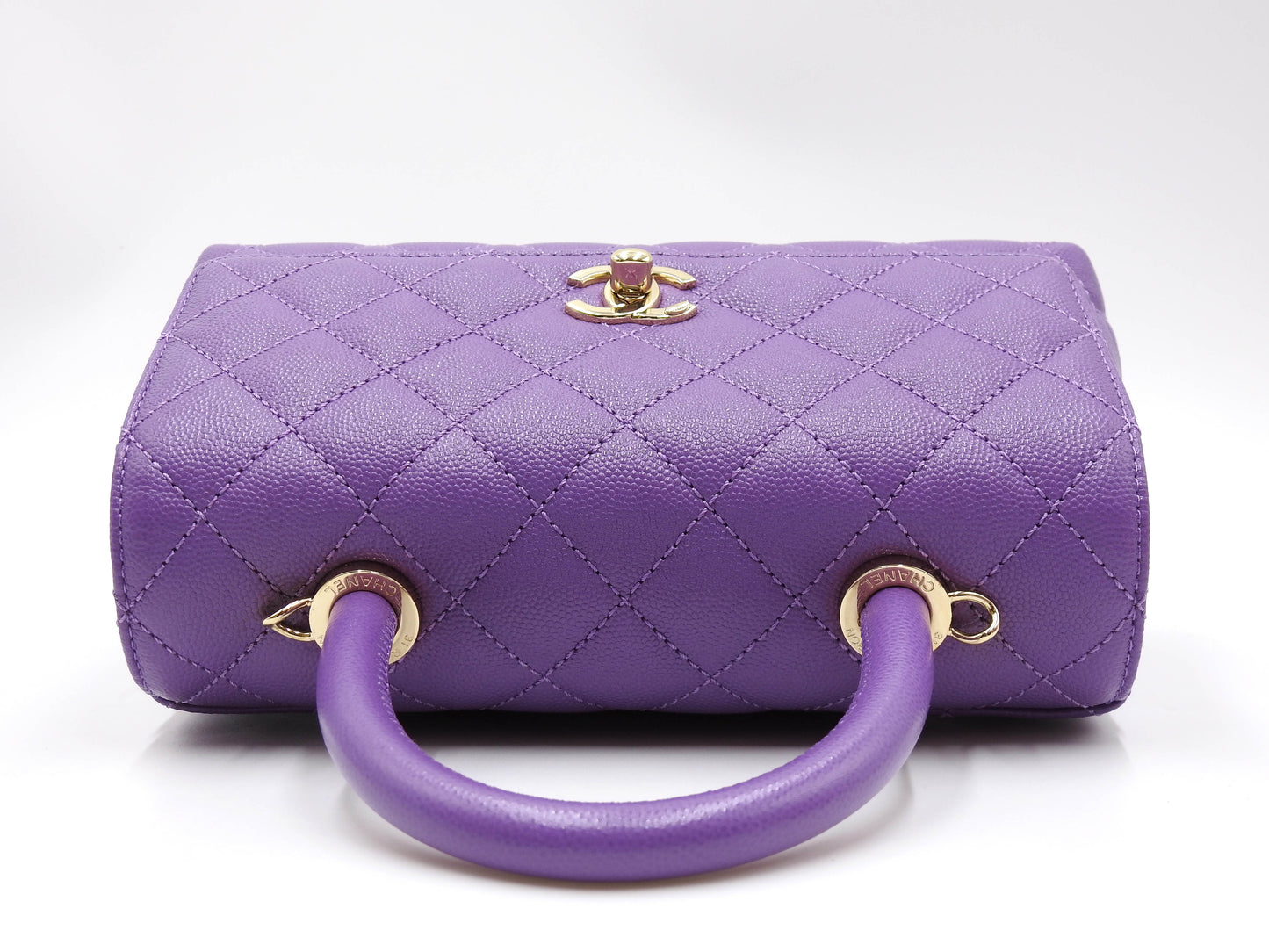 CHANEL Matelasse CoCo Handle Mini XS Shoulder Hand Bag Caviarskin A92990