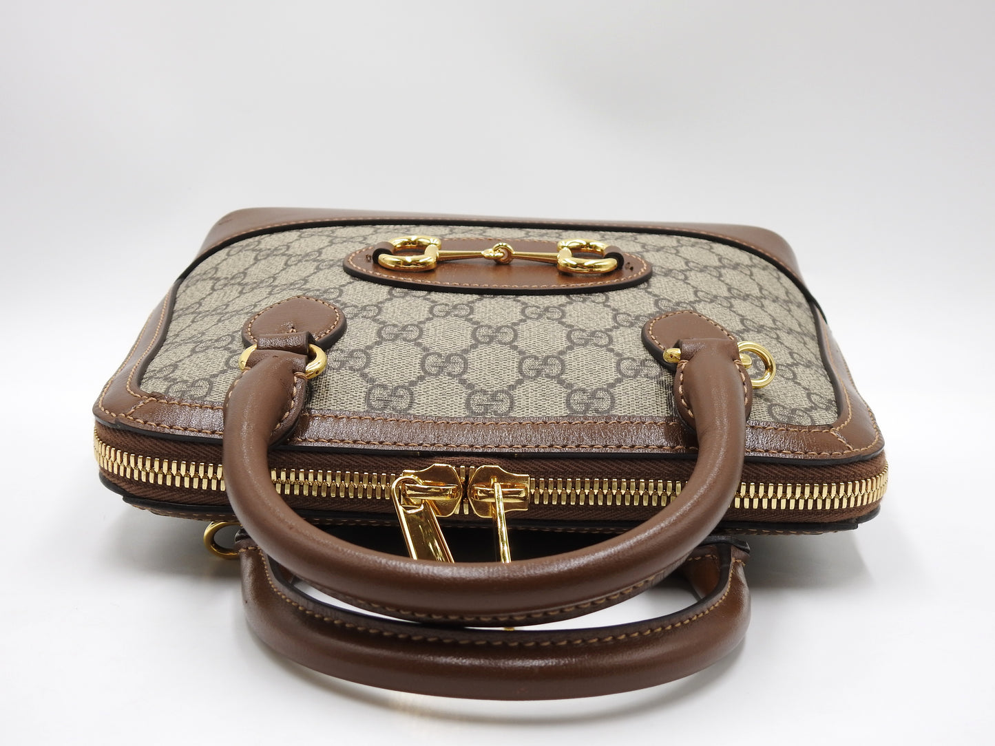 GUCCI GG Supreme Horsebit 1955 Small Top Handle Shoulder Bag PVC 621220