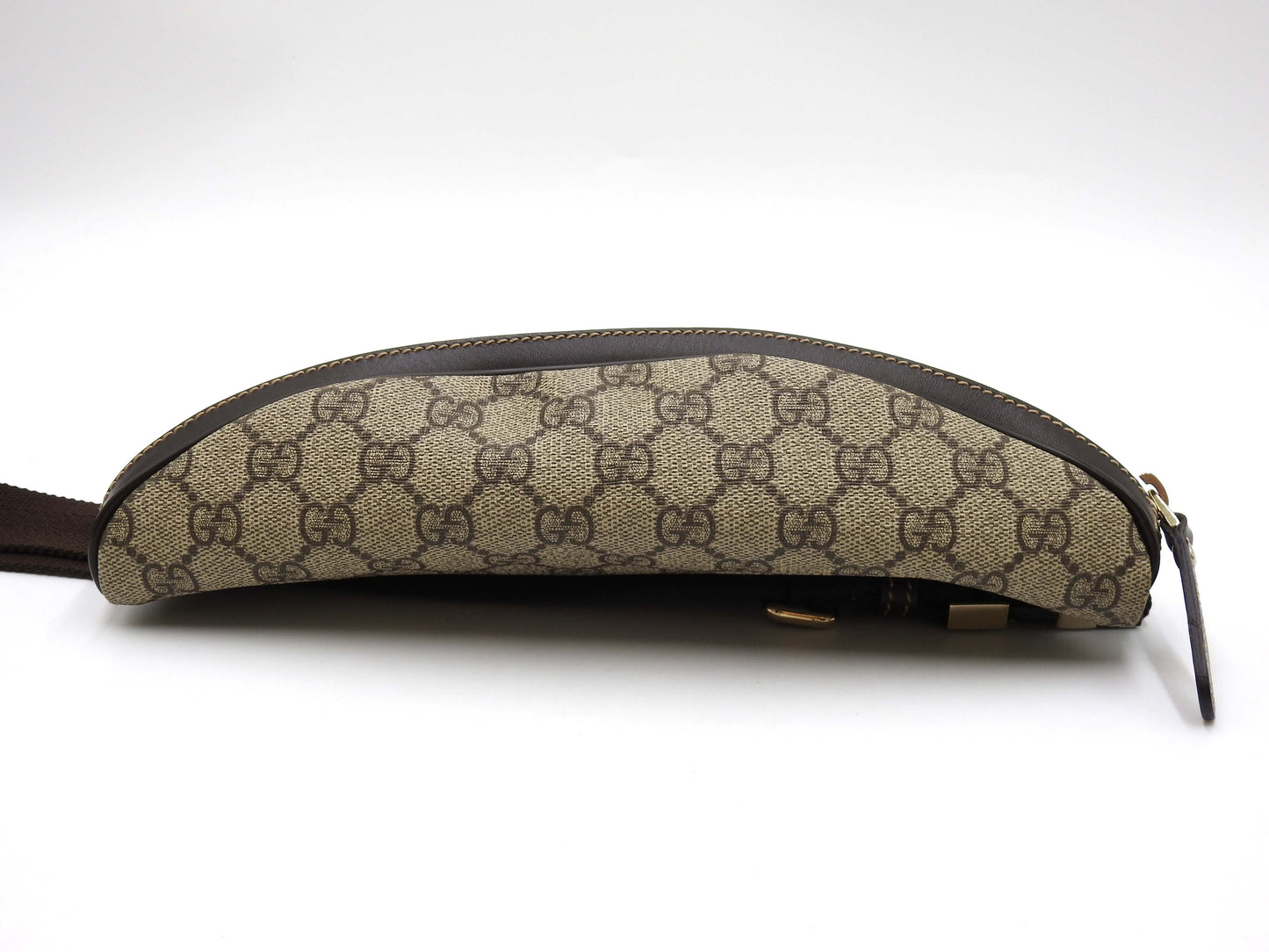 GUCCI GG Supreme Waist Body Belt Bag PVC Leather Beige Brown 23326