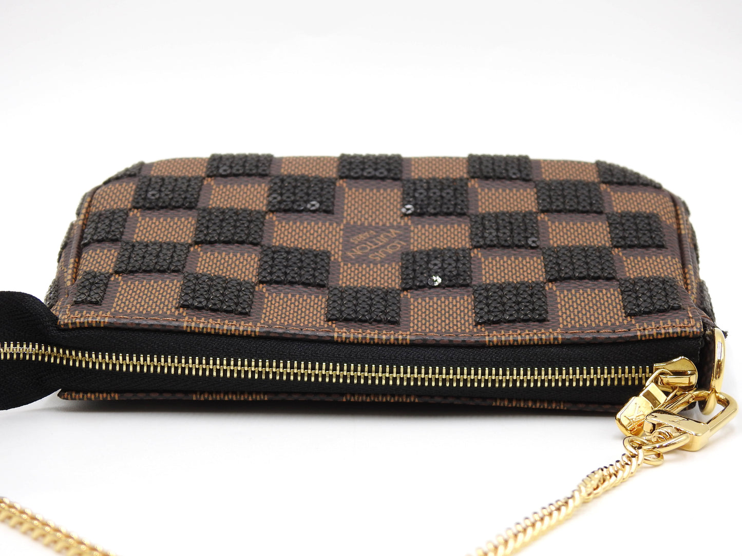 LOUIS VUITTON Damier Paillettes Sequins Mini Pochette Accessories N63176
