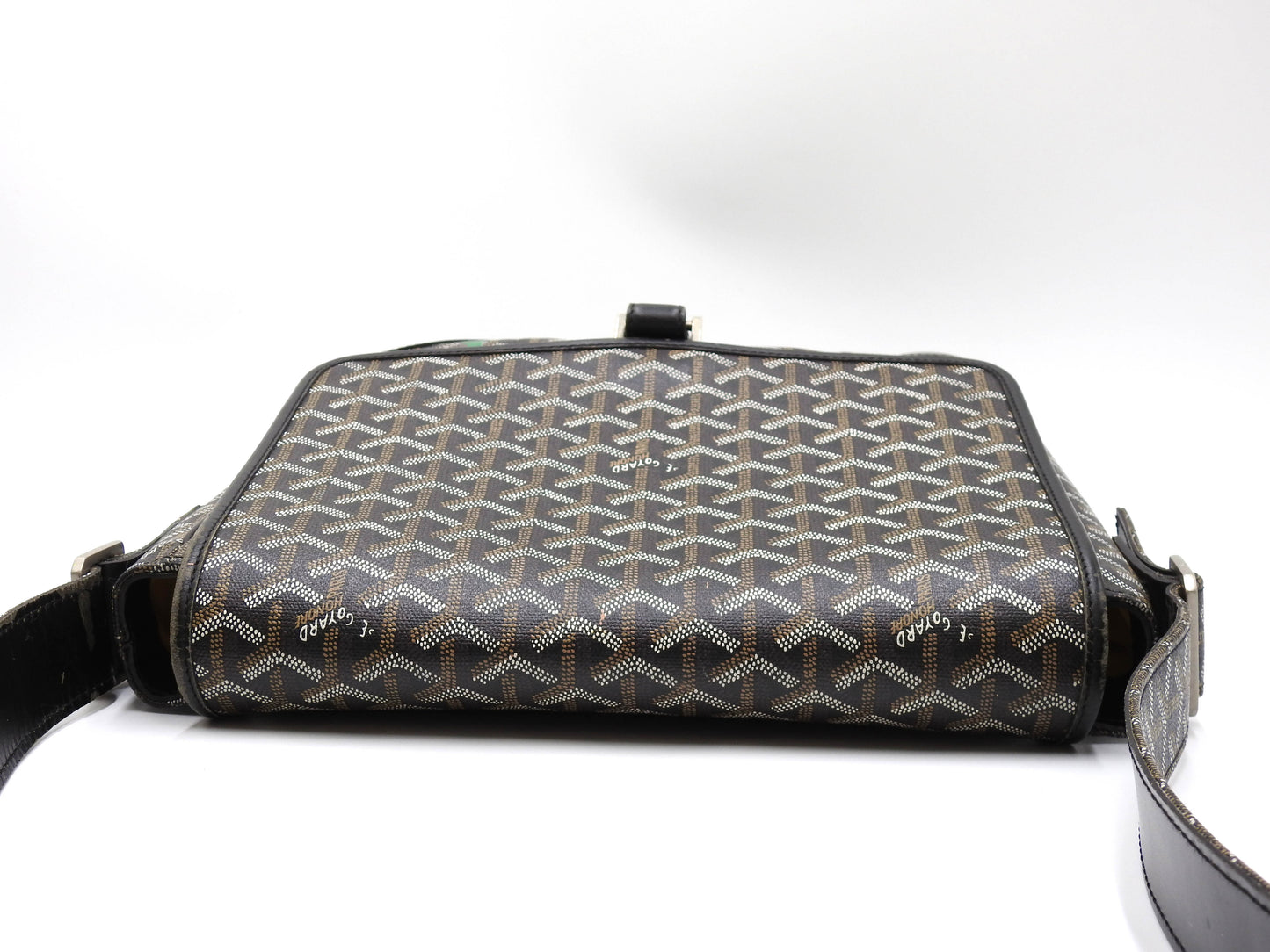 GOYARD Goyardine Grand Bleu MM Shoulder Bag PVC Canvas Leather Black Y-1802