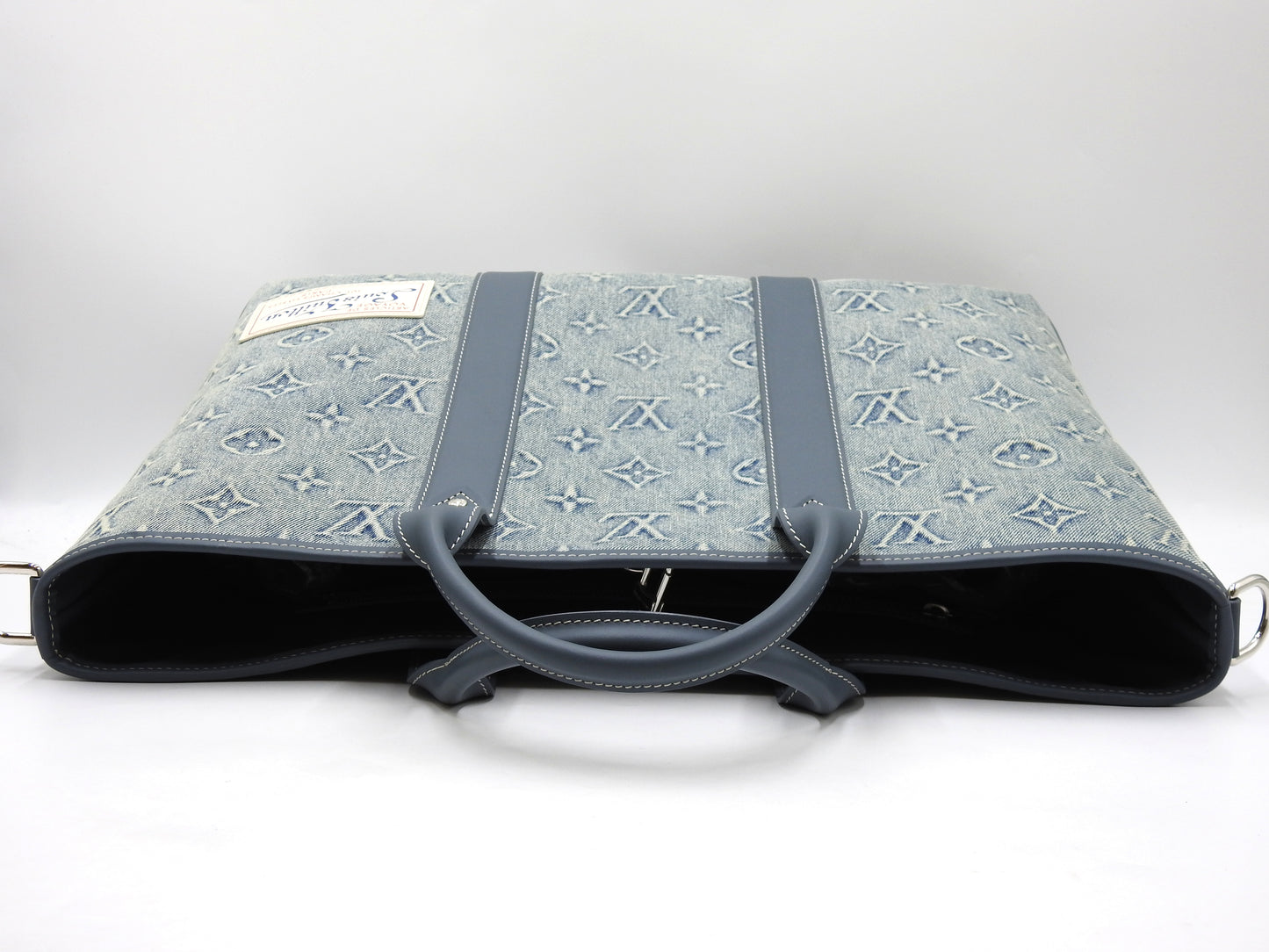 LOUIS VUITTON Monogram Denim Weekend NM Shoulder Tote Bag Canvas M22537