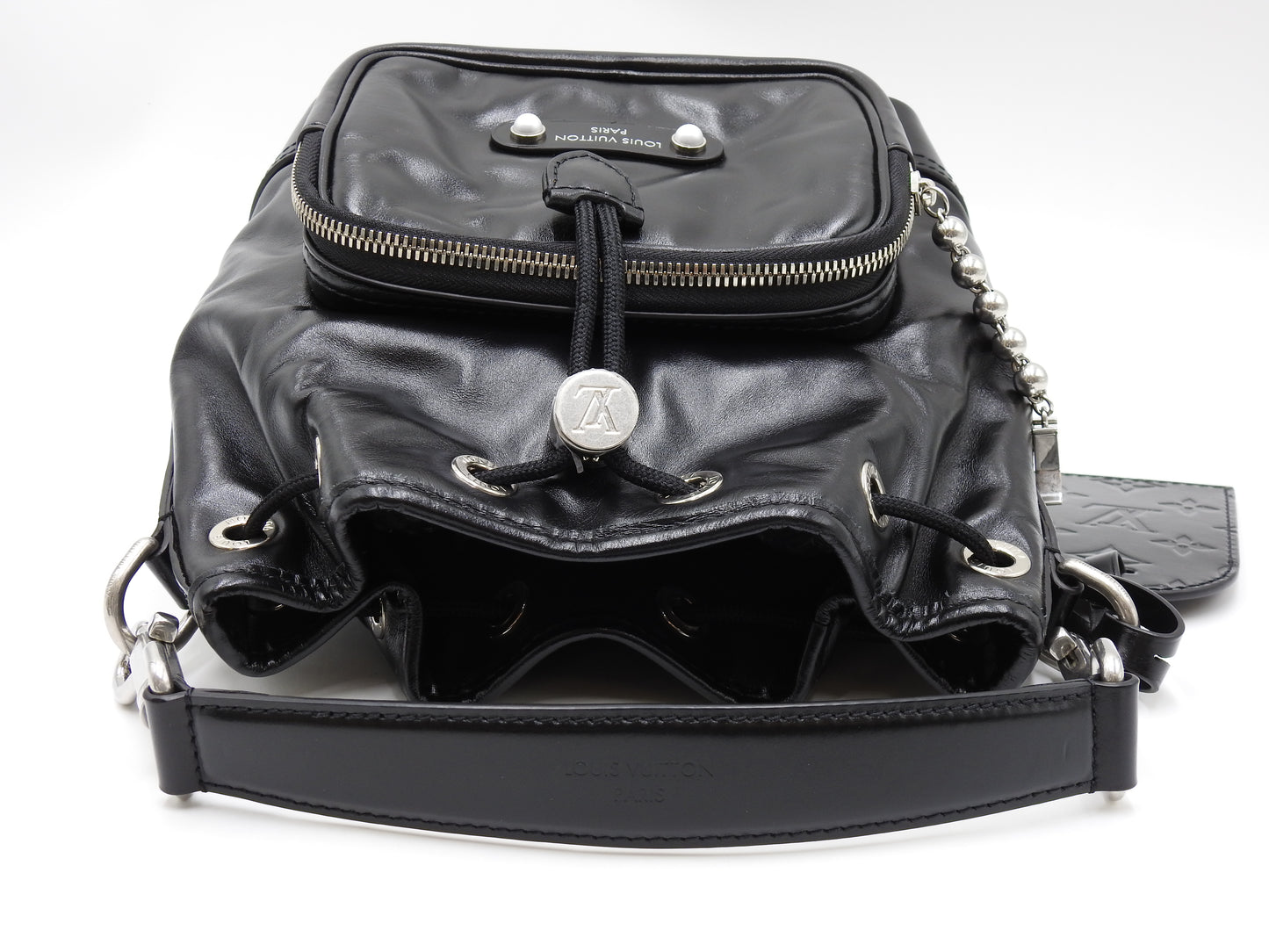 LOUIS VUITTON Noe Cargo Shoulder Bucket Hand Bag Calf Leather Black M13985