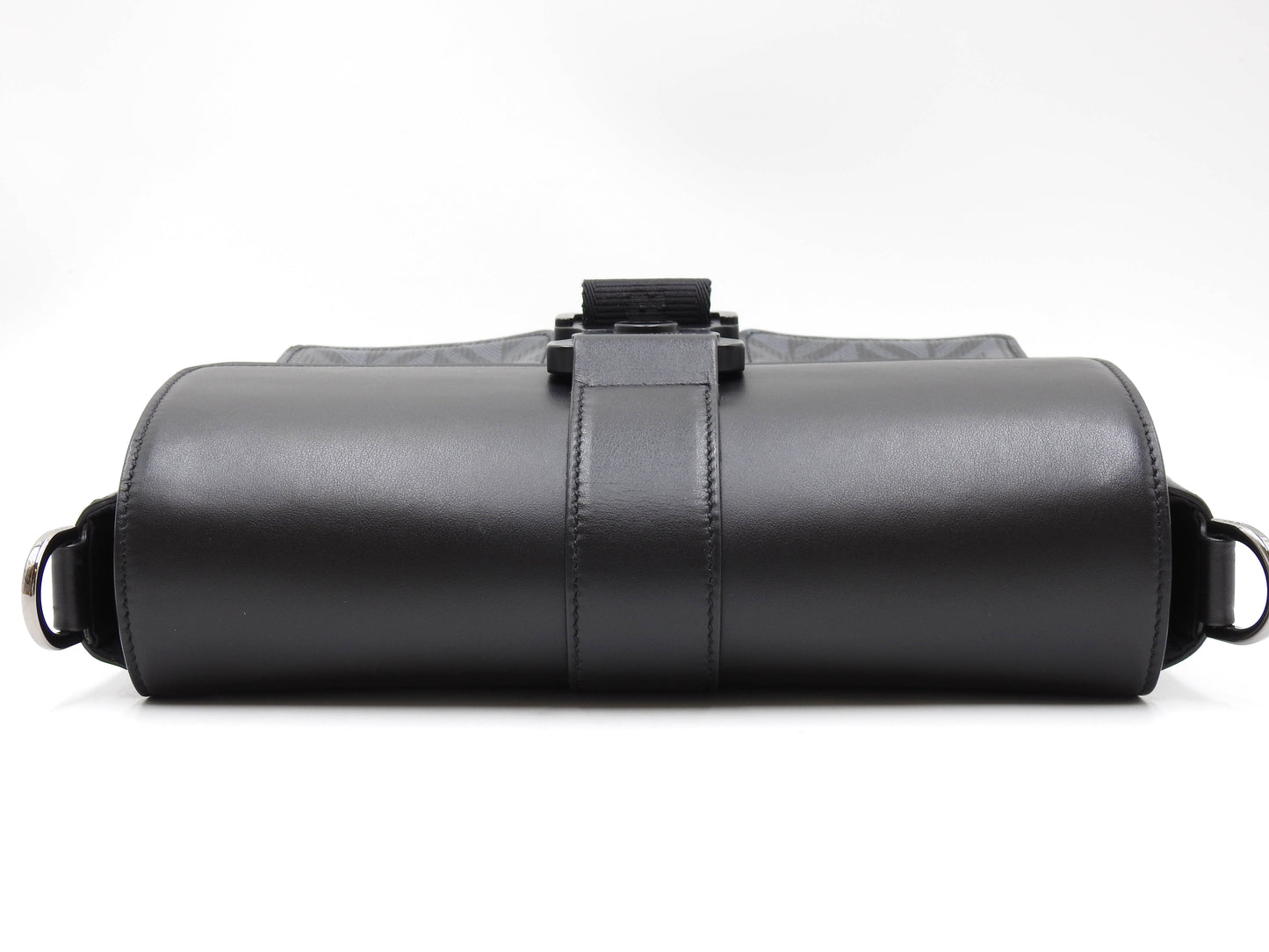 Christian Dior HIT THE ROAD CD Diamond Shoulder Bag PVC Leather Black