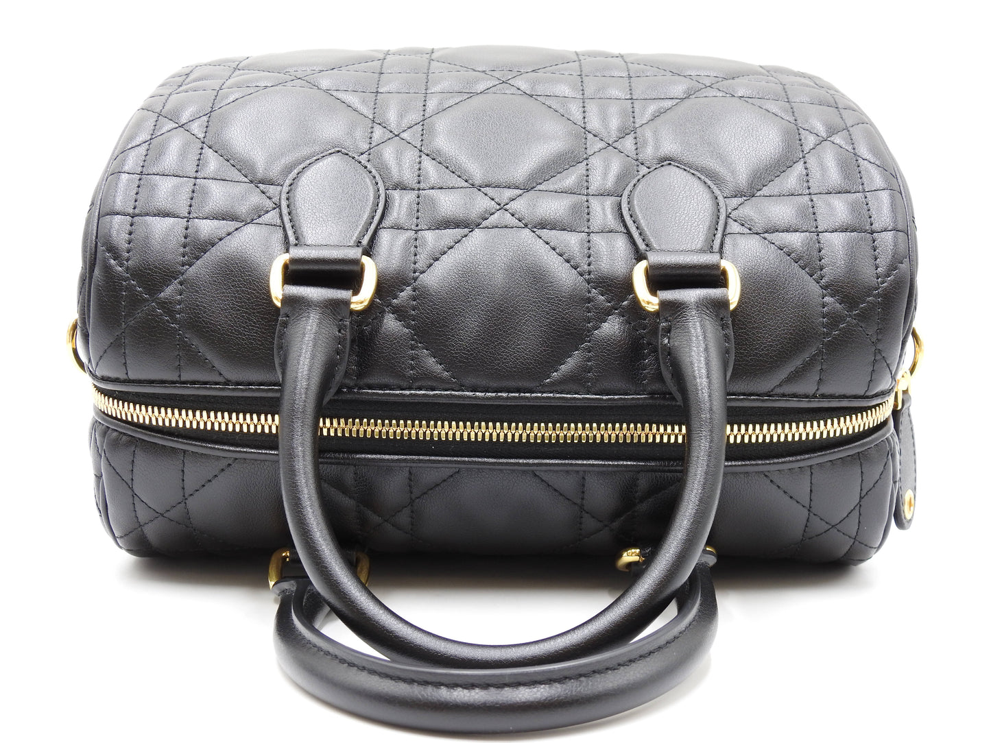 Christian Dior Canage Grove 25 Shoulder Hand Bag Lambskin Black M1365UBOL