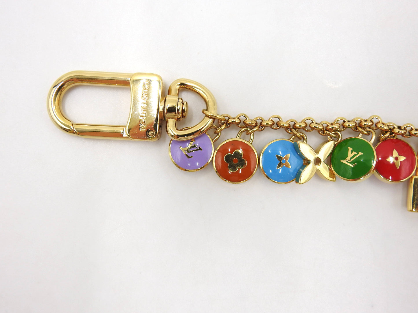 LOUIS VUITTON Porte Cles Chainne Pastille Bag Charm Key Holder GP M65380