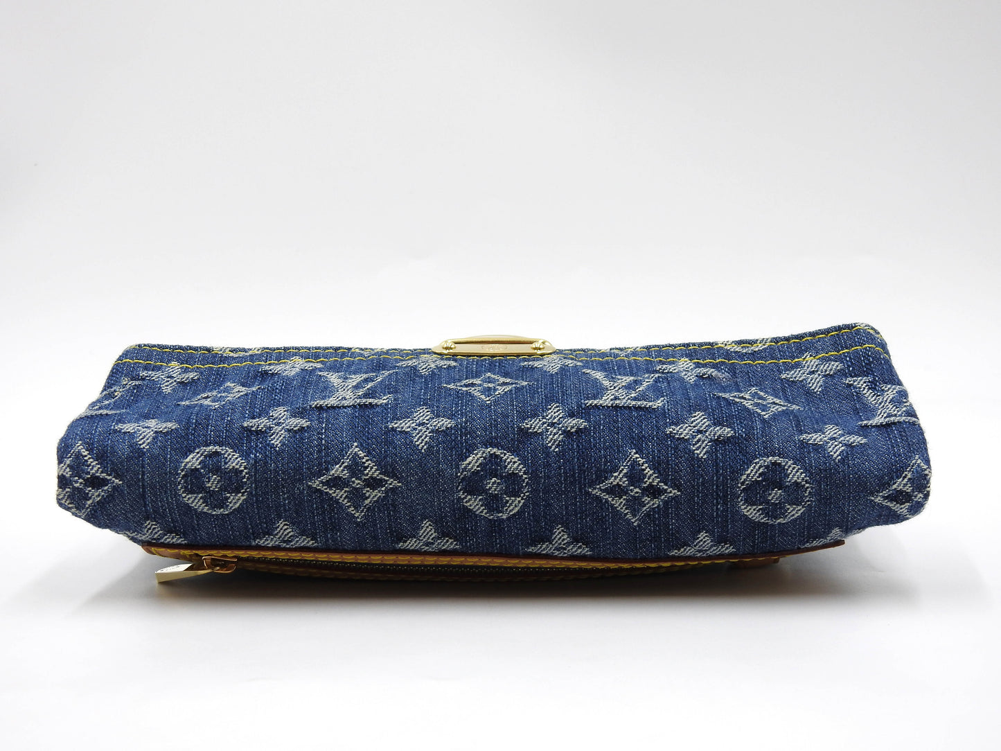 LOUIS VUITTON Monogram Denim Pochette Pratt Clutch Second Bag M95007