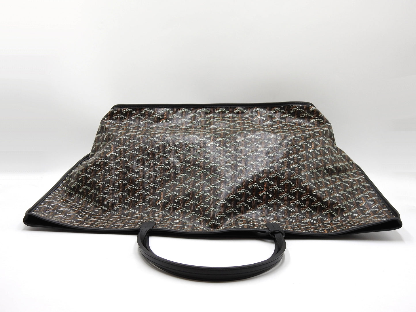 GOYARD Anjou GM Reversible Shoulder Tote Bag PVC Canvas Leather Black