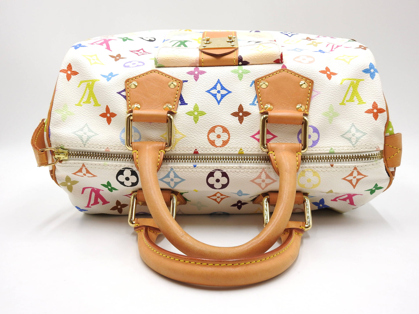LOUIS VUITTON Speedy 30 Boston Hand Bag Multicolor Bron White M92643