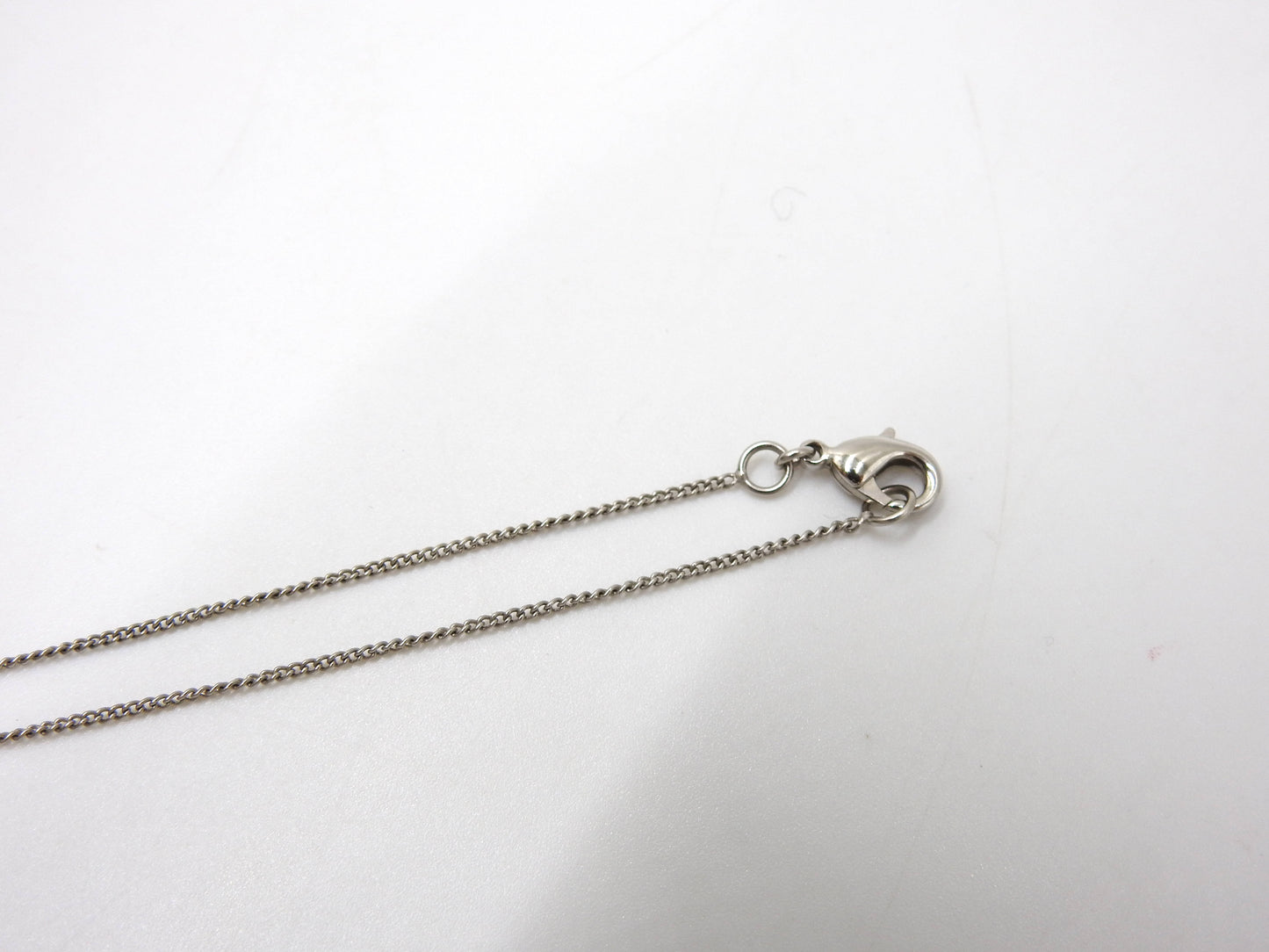 CHANEL CC Rhinestone Pendant Necklace SV Silver B12P
