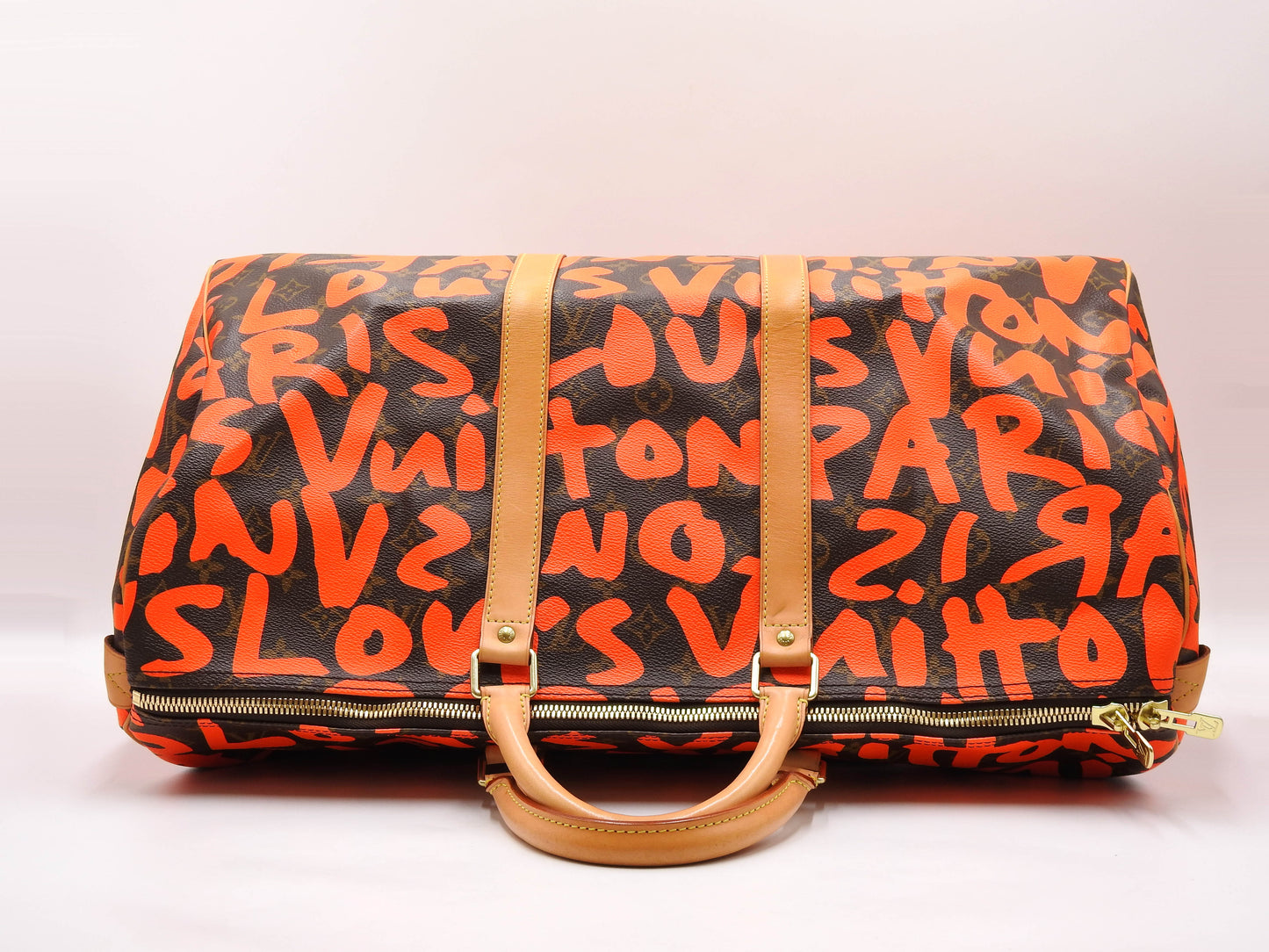 LOUIS VUITTON Monogram Graffiti Keepall 50 Boston Travel Bag Orange M93699