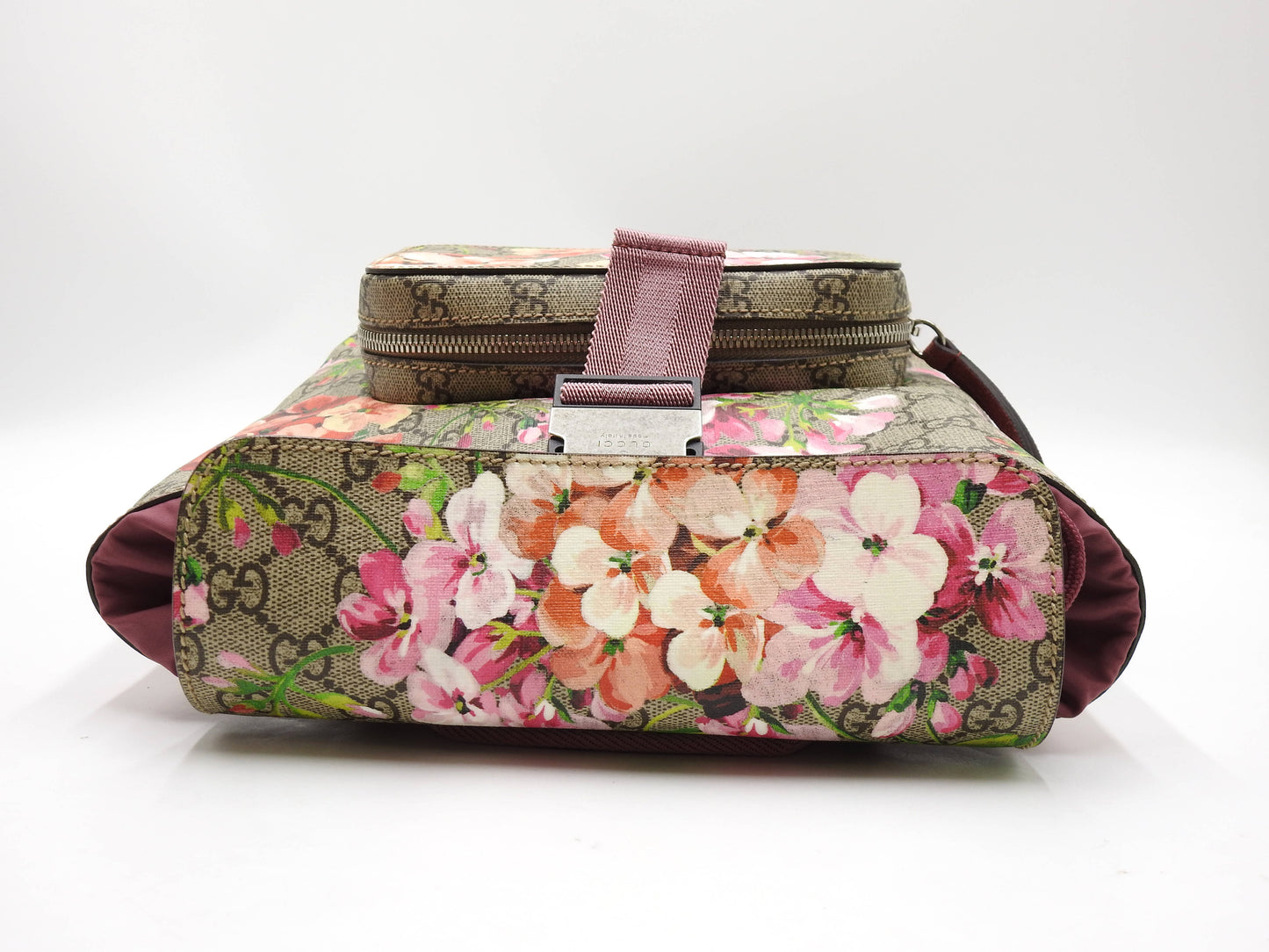 GUCCI GG Blooms Supreme Backpack Bag PVC Pink Red Beige 410544