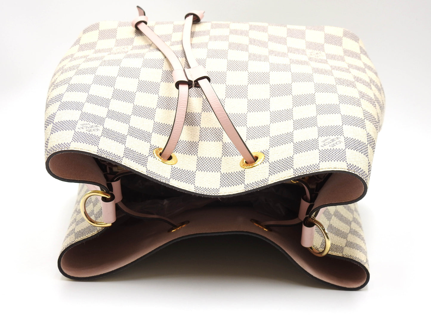 LOUIS VUITTON Damier Azur NeoNoe Shoulder Bag Canvas Rose Pink N40152