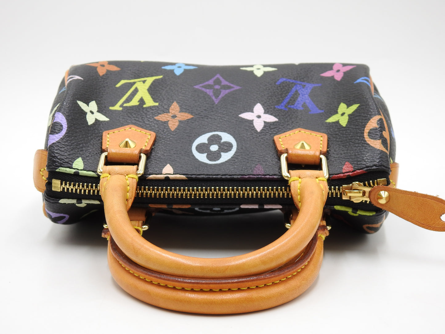 LOUIS VUITTON Monogram Mini Speedy Hand Bag Multicolor Noir Black M92644