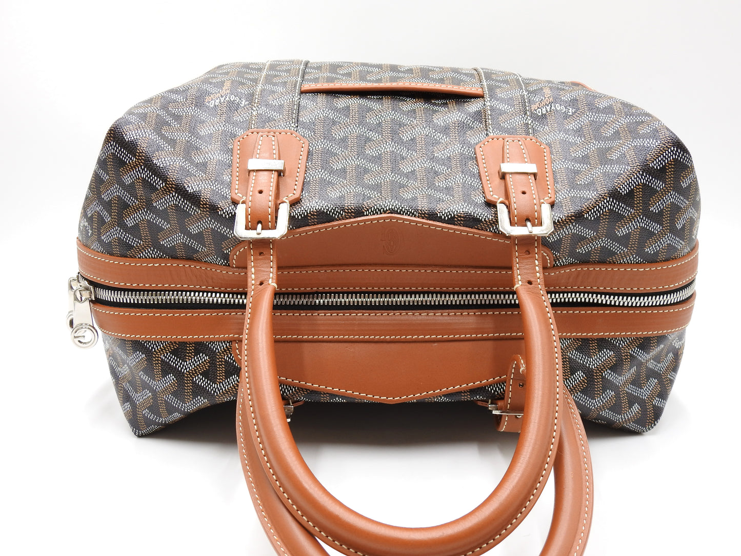 GOYARD Goyardine Boeing 30 2way Shoulder Hand Bag PVC Leather Black Brown